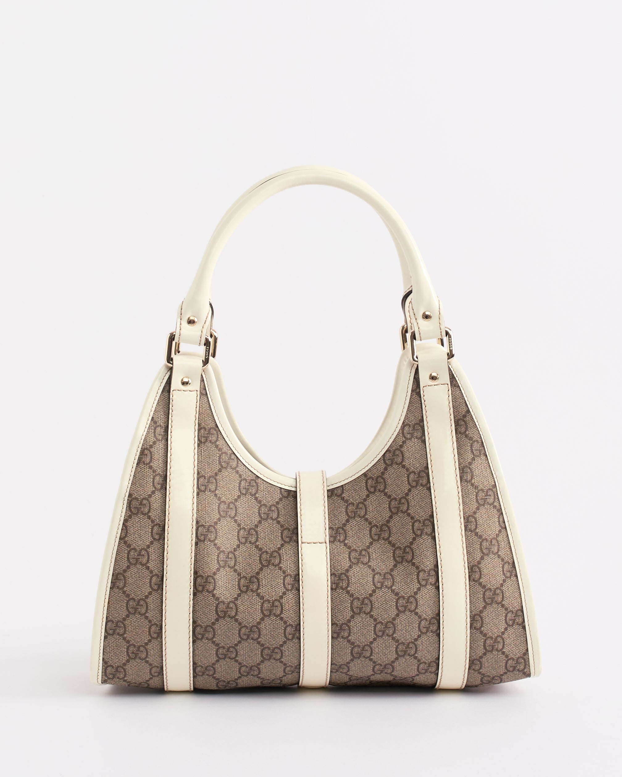 GUCCI GG SUPREME JOY BARDOT LEATHER SHOULDER BAG