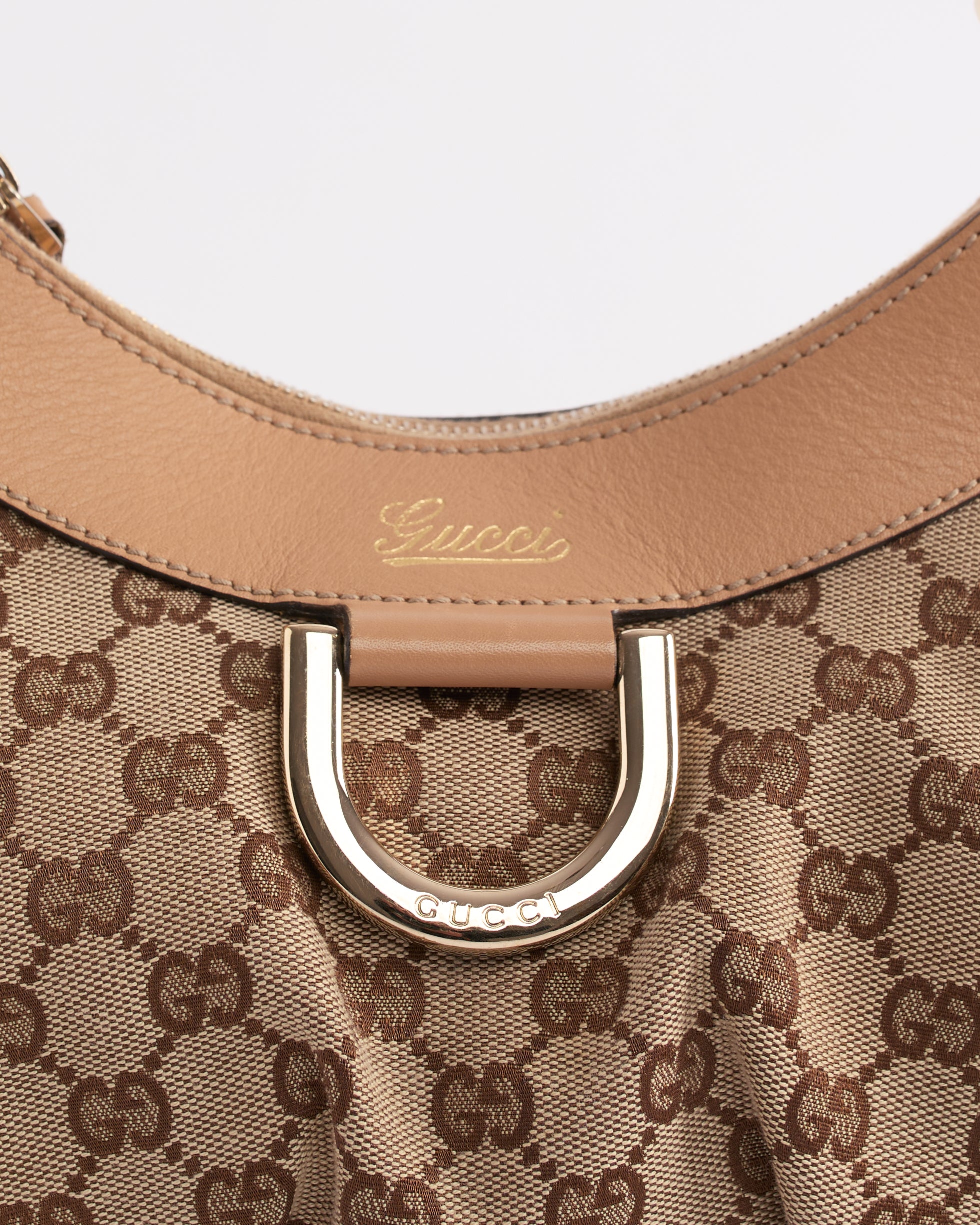 GUCCI 2004 ABBEY D-RING TAUPE SHOULDER BAG