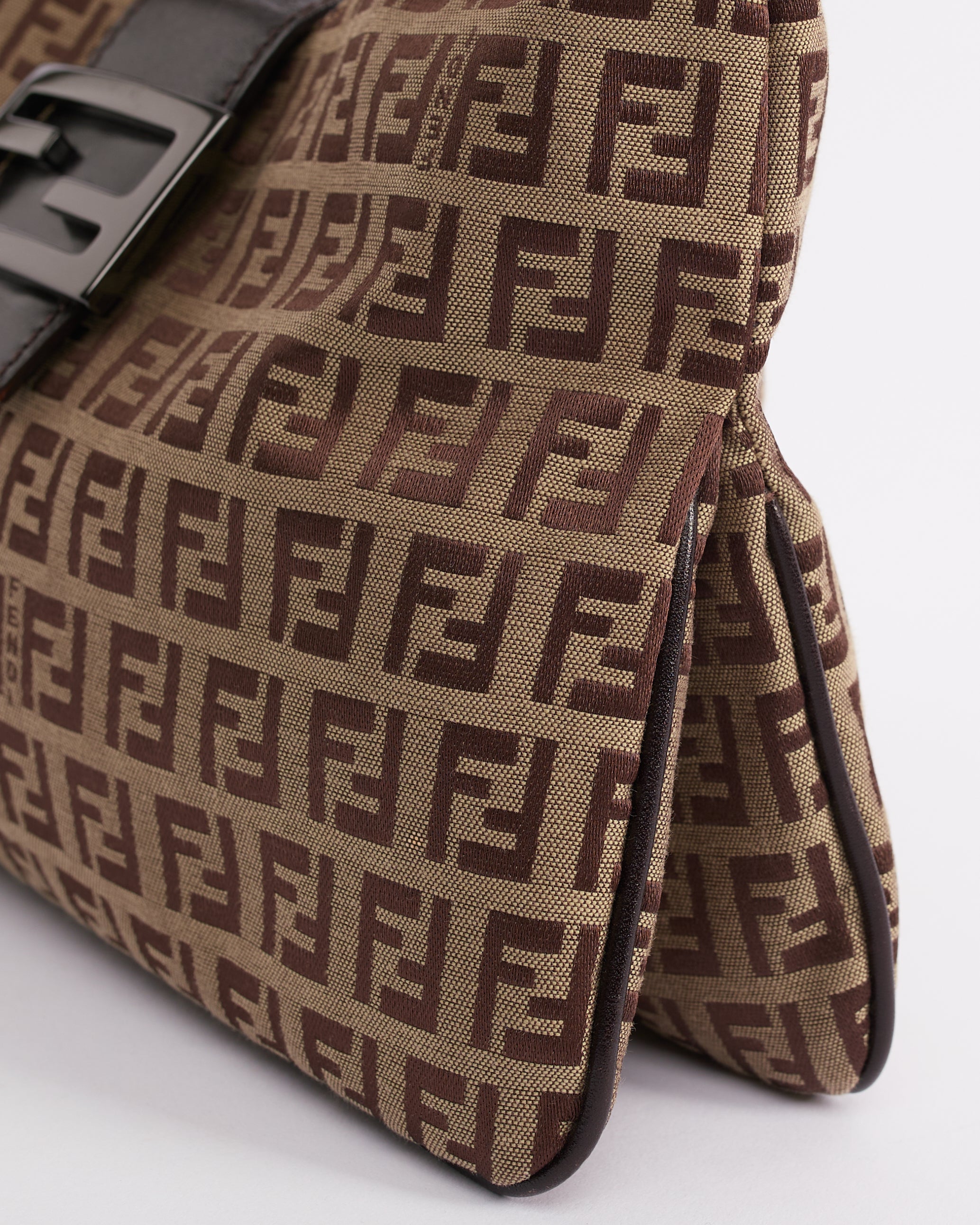 FENDI 1990’S ZUCCHINO CANVAS MONOGRAM SHOULDER BAG