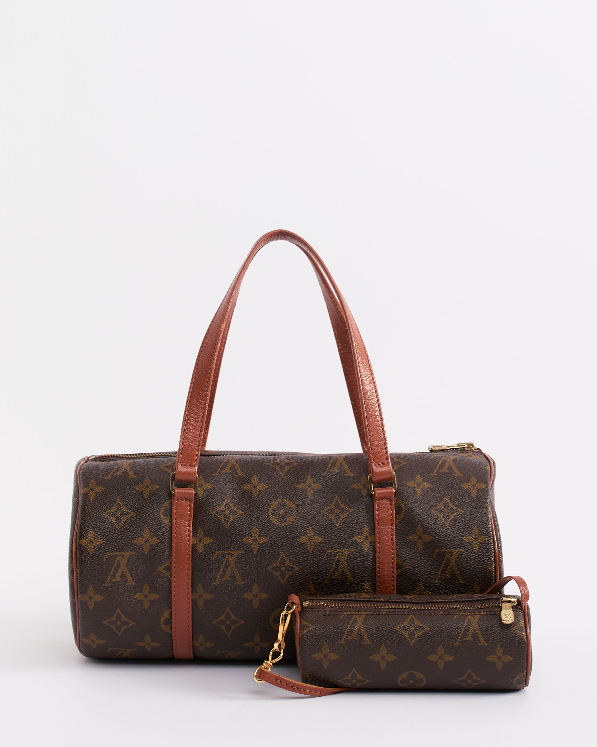 LOUIS VUITTON 1990’S PAPILLON 30 BARREL SHOULDER BAG DUO