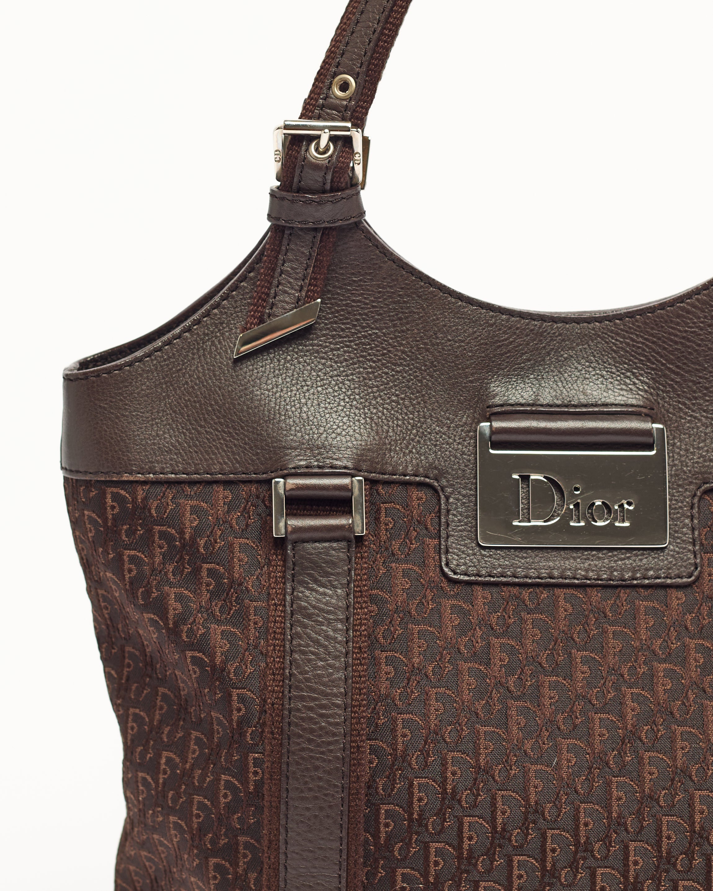 CHRISTIAN DIOR 2000S DIORISSIMO CANVAS TOTE SHOULDER BAG