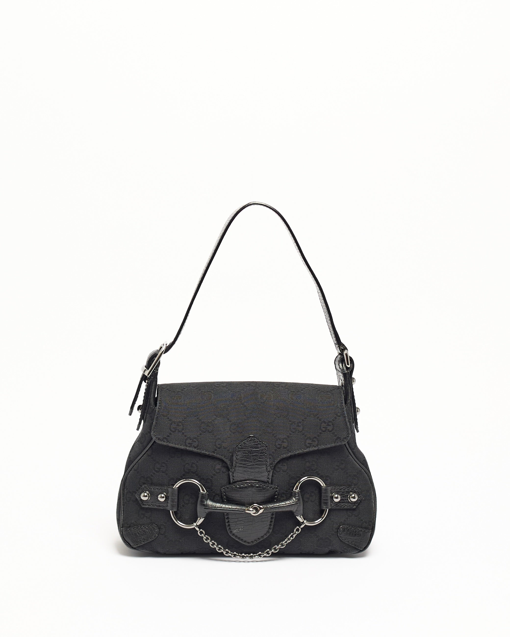 GUCCI BY TOM FORD 2004 HORSEBIT MONOGRAM SHOULDER BAG