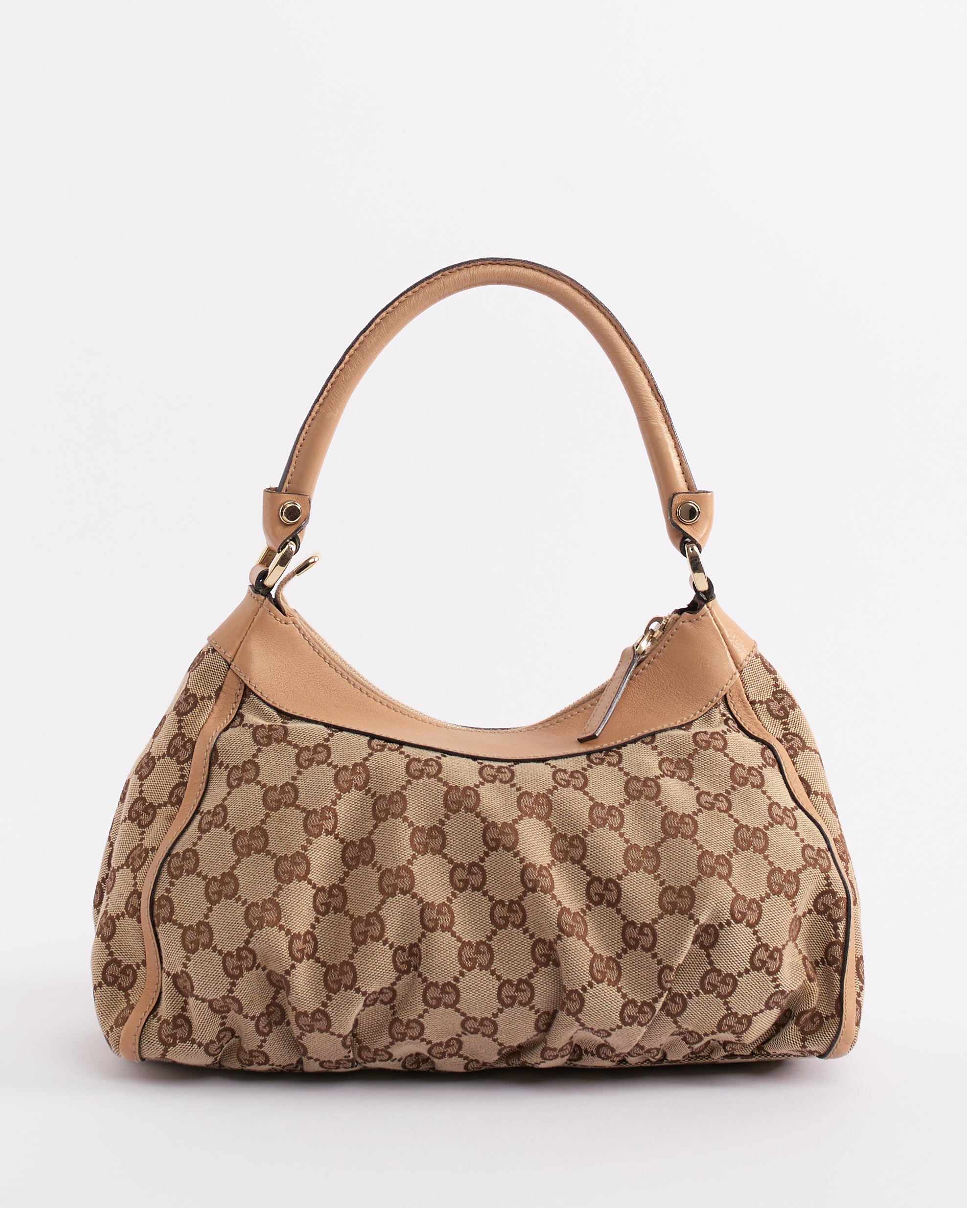 GUCCI 2004 ABBEY D-RING TAUPE SHOULDER BAG