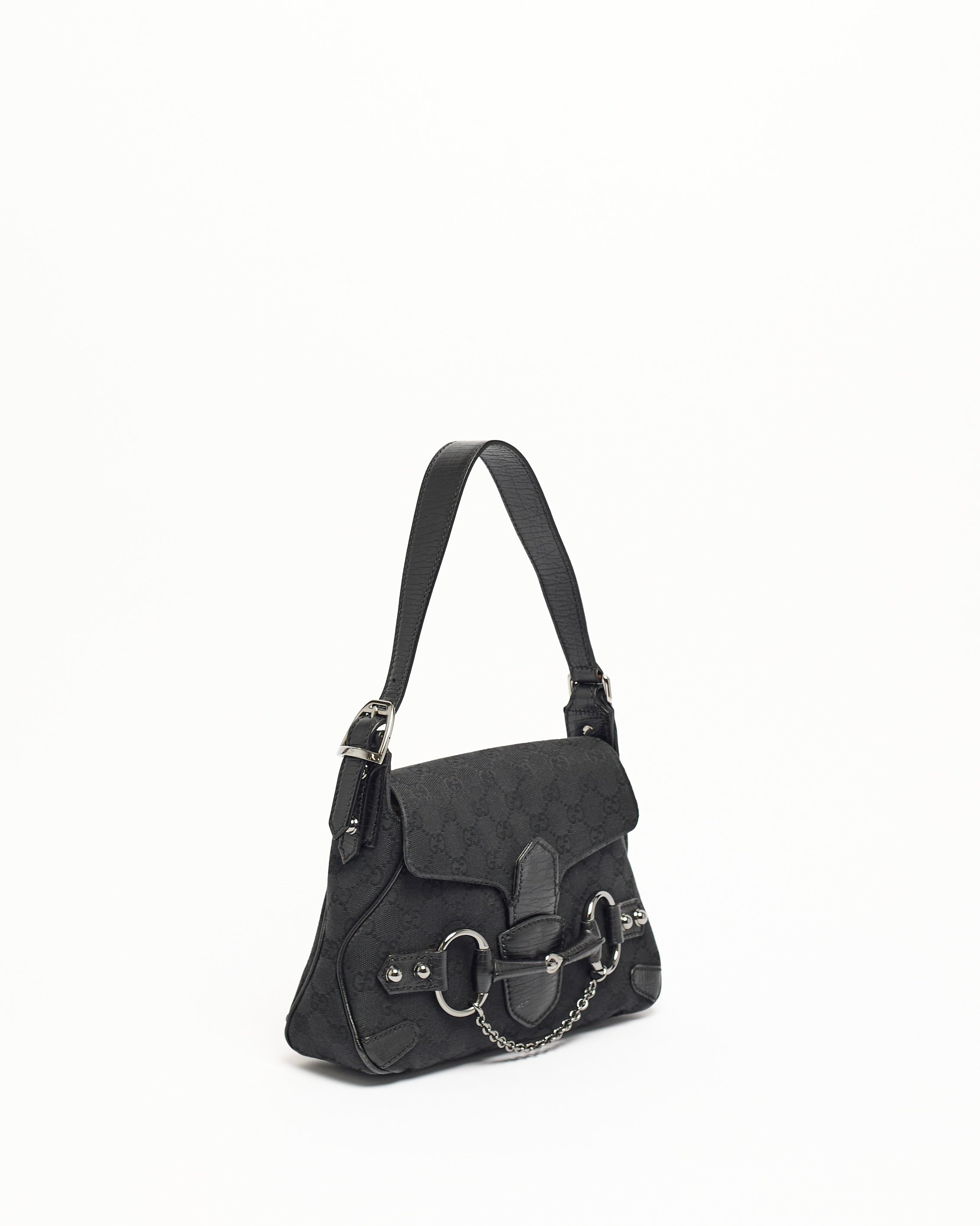 GUCCI BY TOM FORD 2004 HORSEBIT MONOGRAM SHOULDER BAG