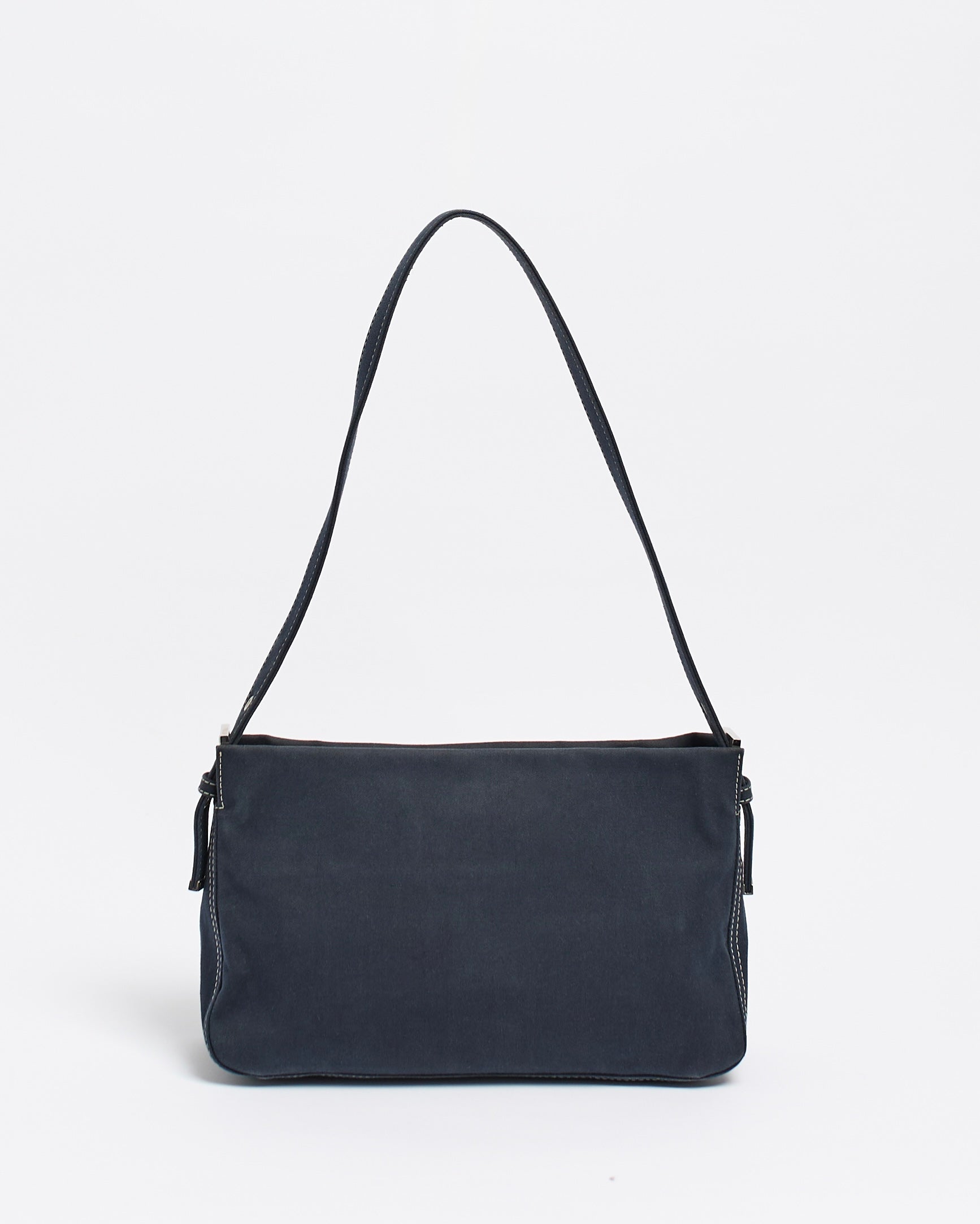 FENDI DENIM MARBLE CLASP MAMMA BAGUETTE