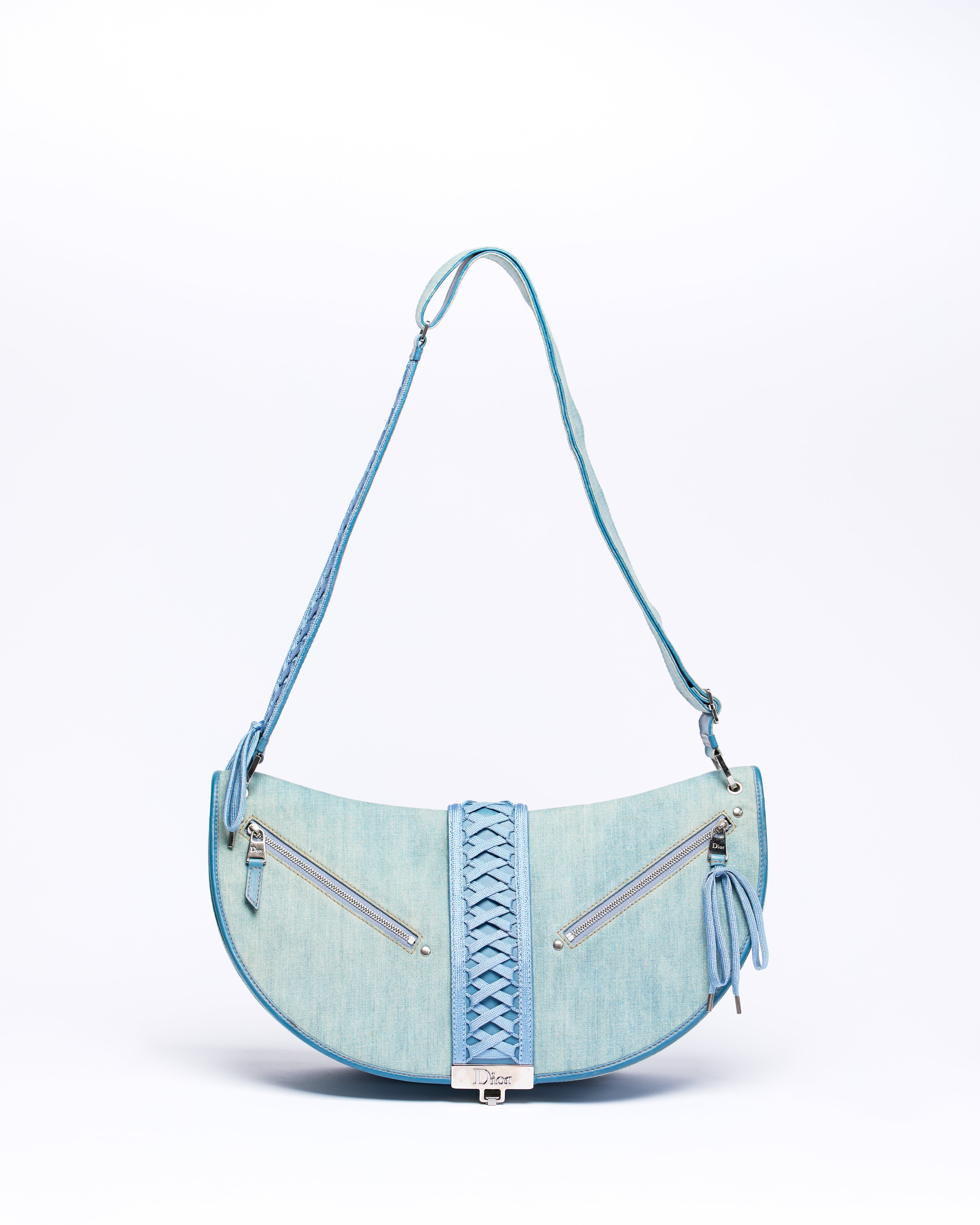CHRISTIAN DIOR DENIM LARGE ADMIT IT SHOULDER BAG
