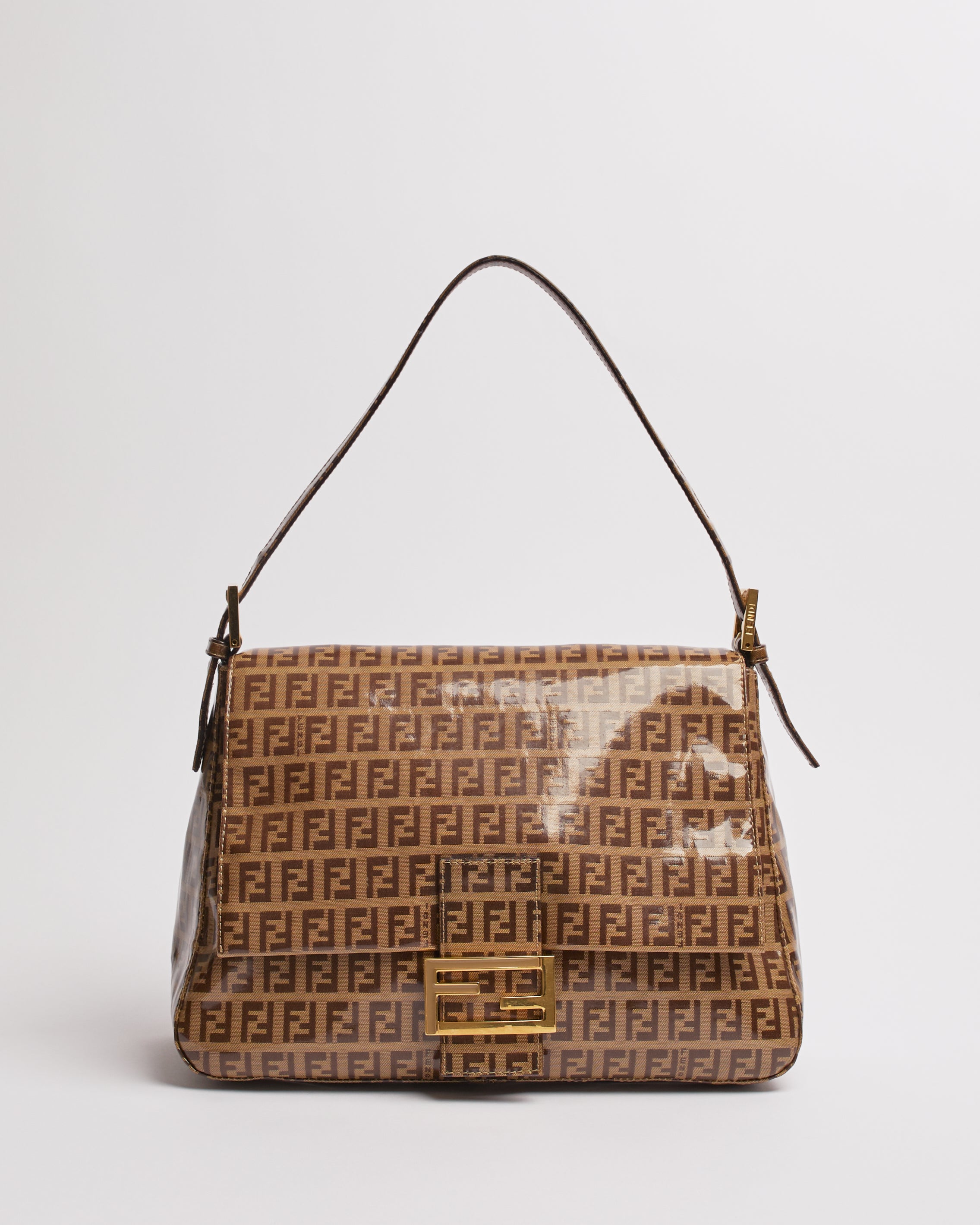 FENDI ZUCCHINO 1990'S PVC MAMMA BAGUETTE SHOULDER BAG