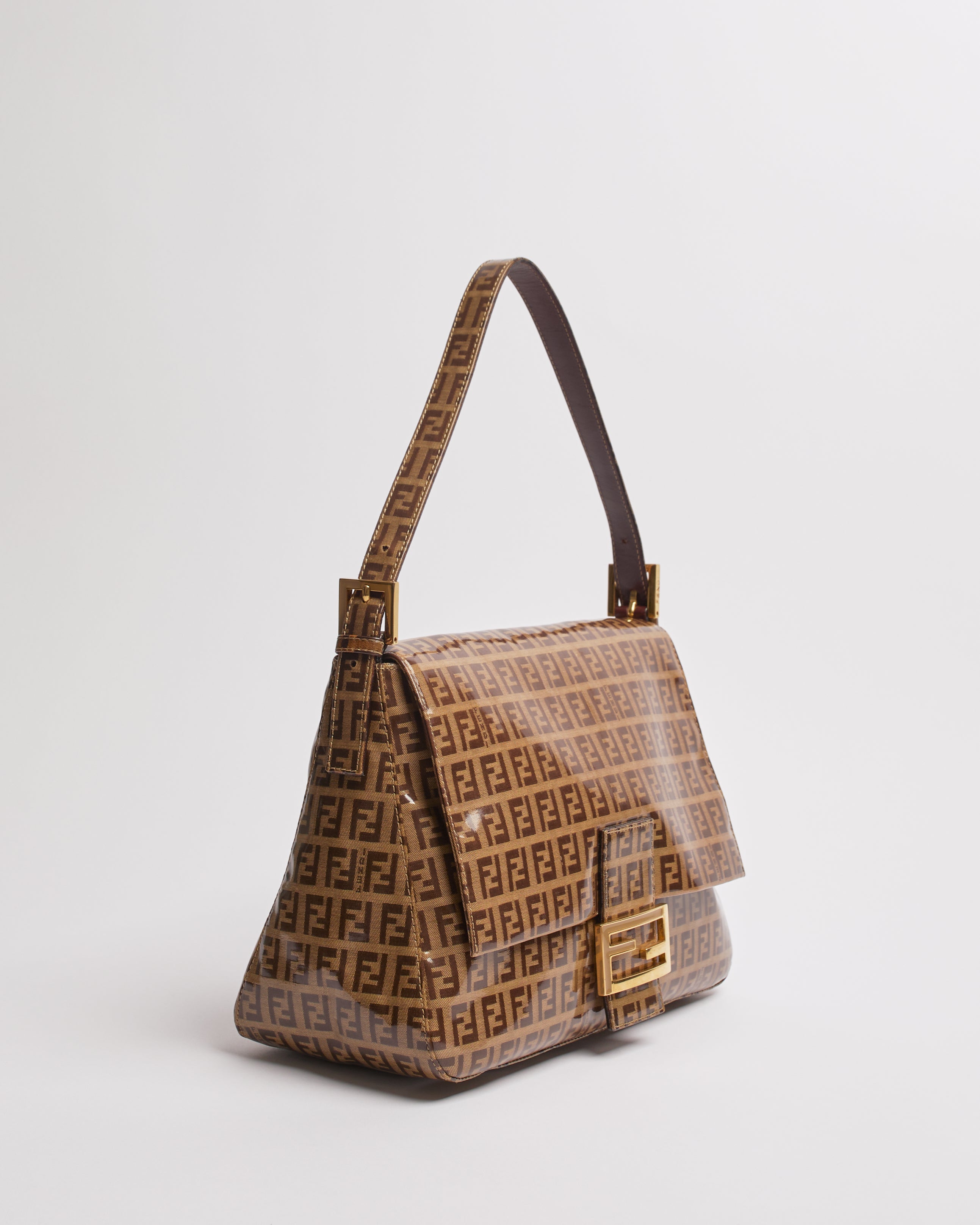 FENDI ZUCCHINO 1990'S PVC MAMMA BAGUETTE SHOULDER BAG