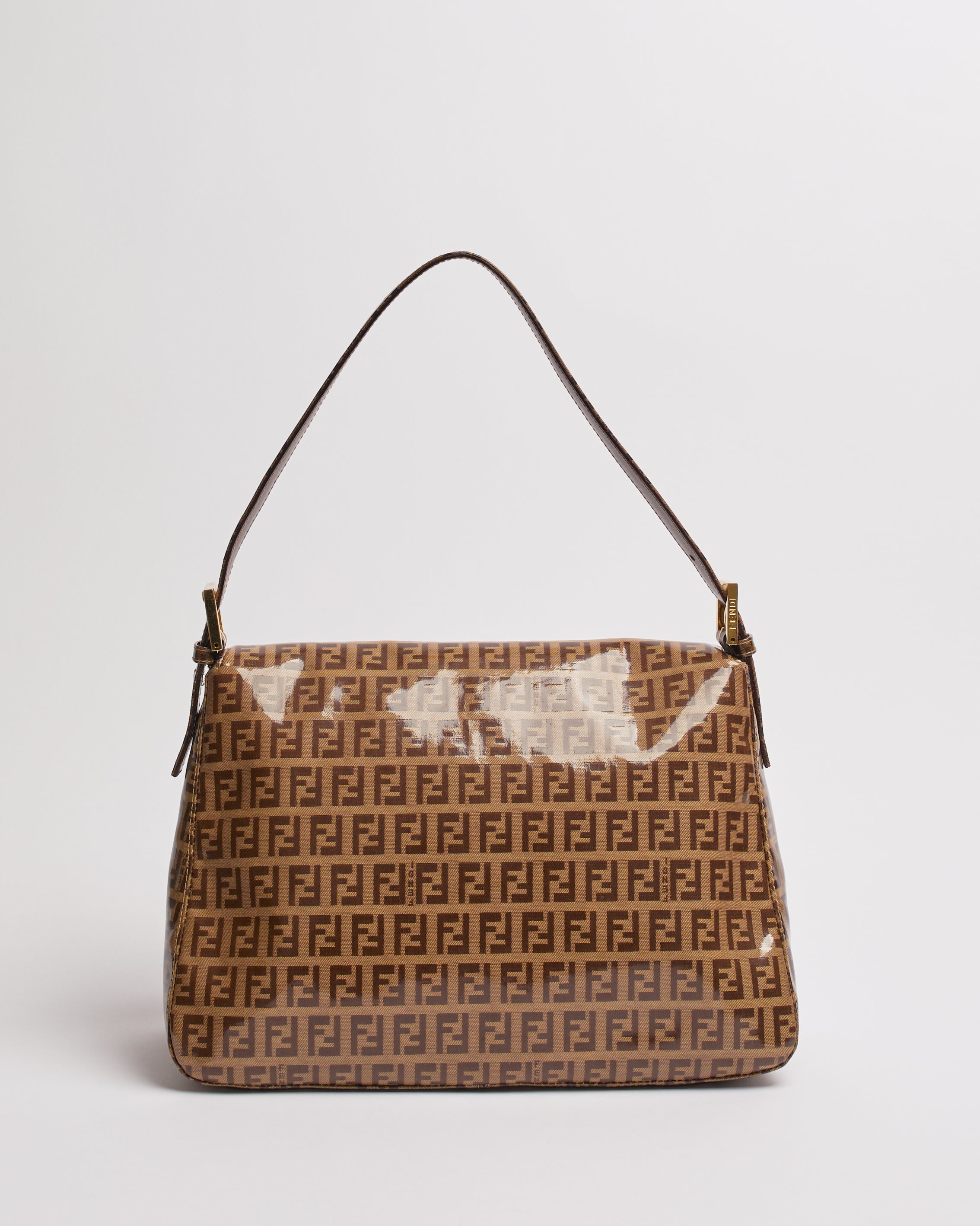 FENDI ZUCCHINO 1990'S PVC MAMMA BAGUETTE SHOULDER BAG