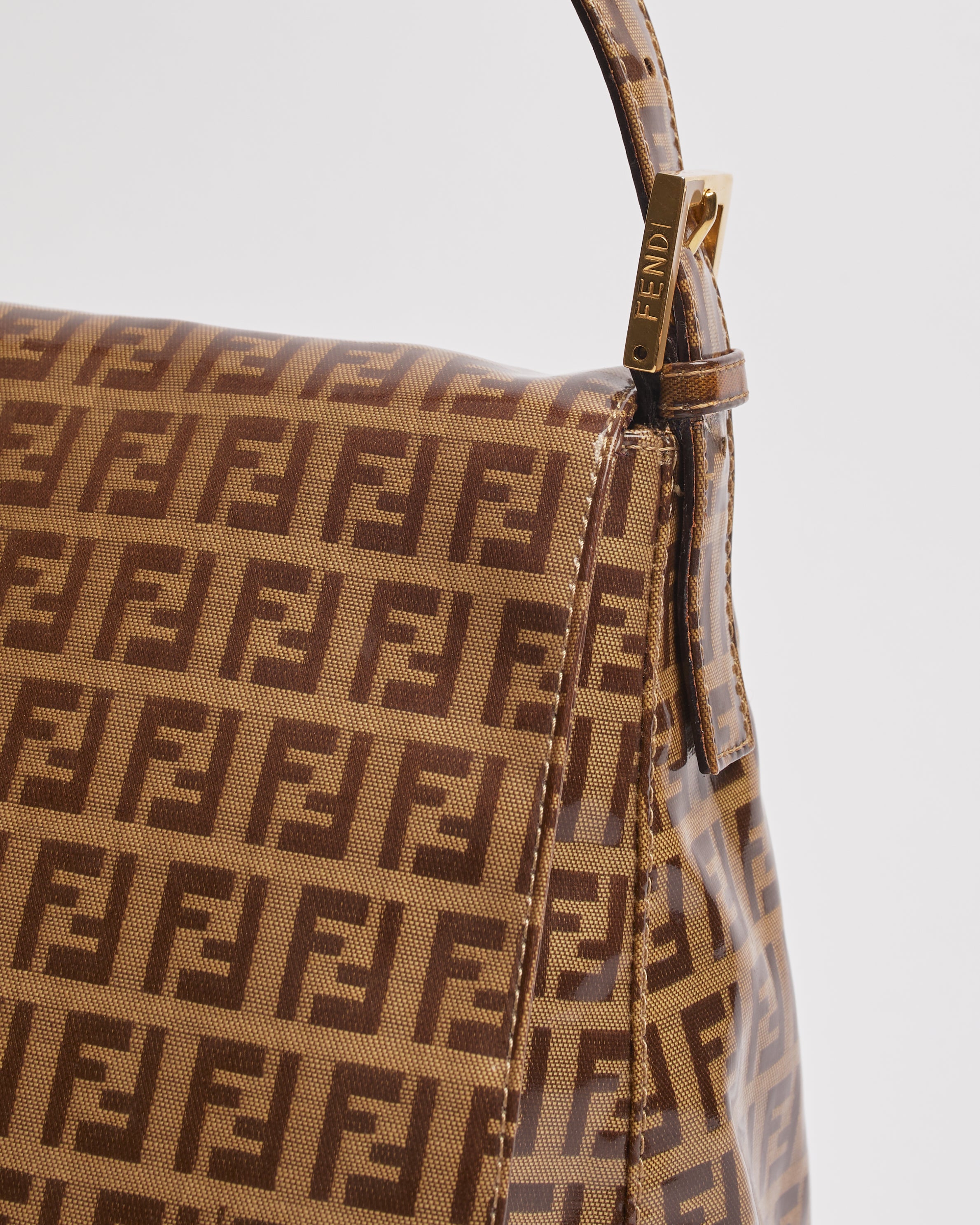 FENDI ZUCCHINO 1990'S PVC MAMMA BAGUETTE SHOULDER BAG