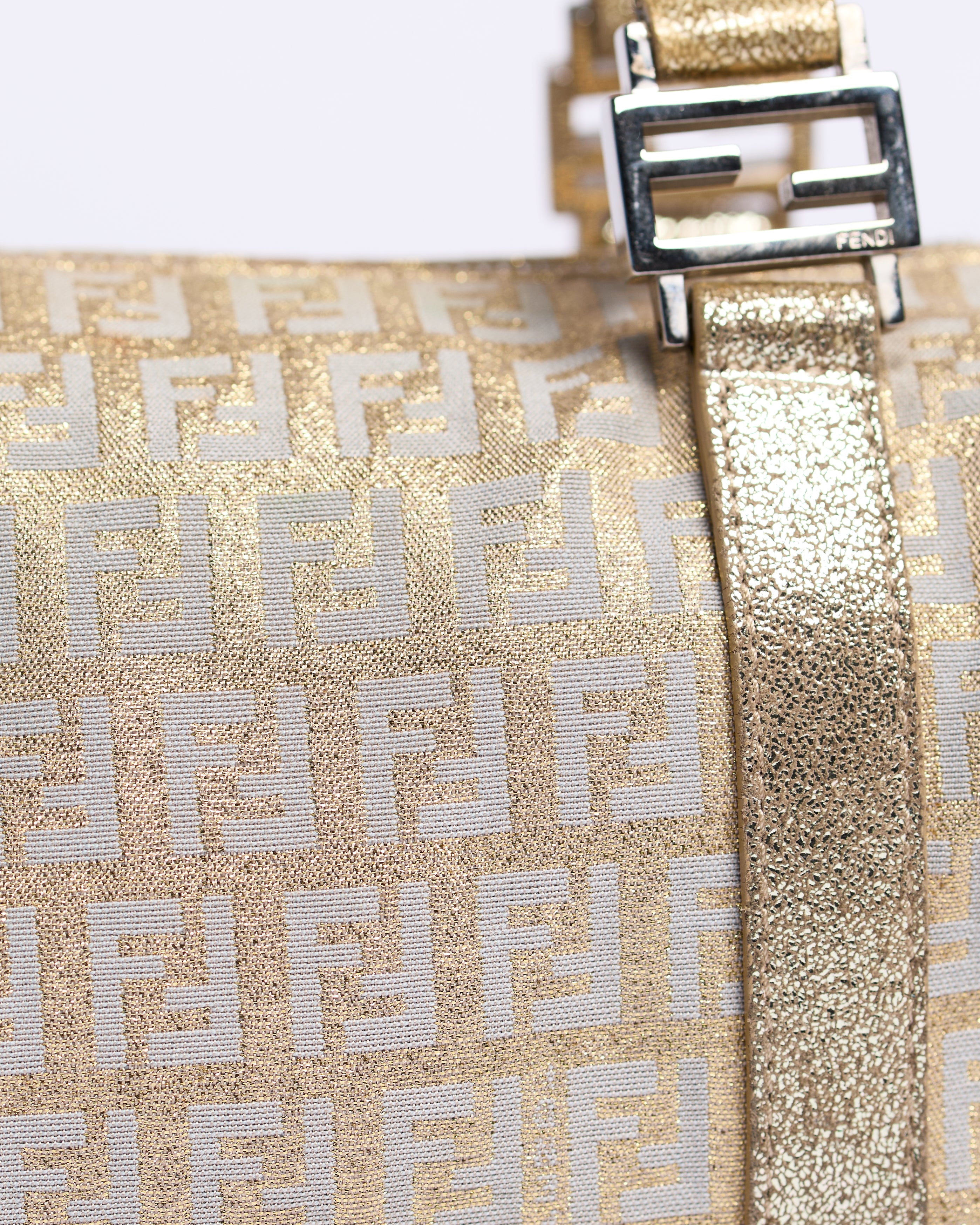 FENDI METALLIC GOLD BOSTON MINI BAG