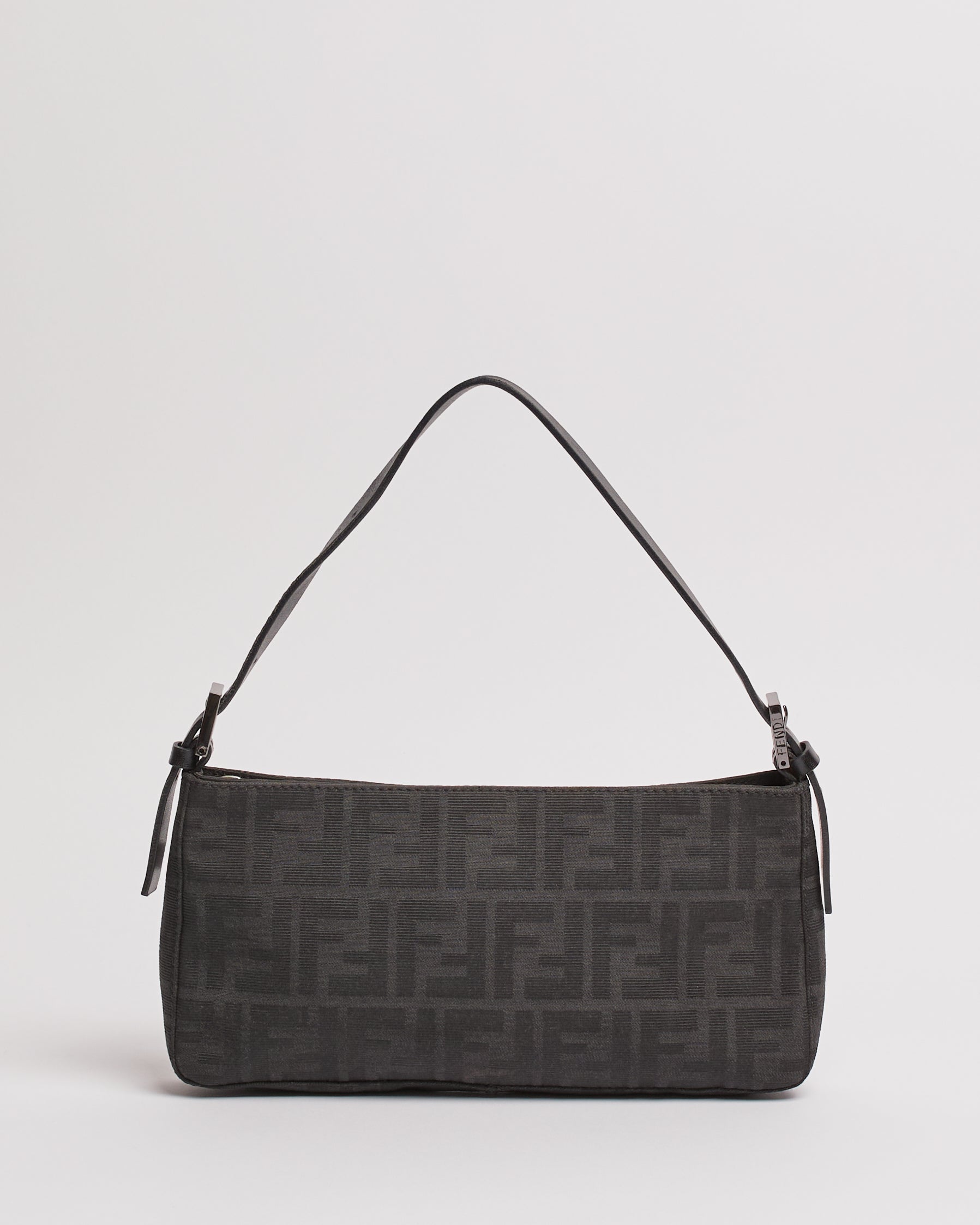 FENDI ZUCCA 1990'S BLACK BAGUETTE SHOULDER BAG