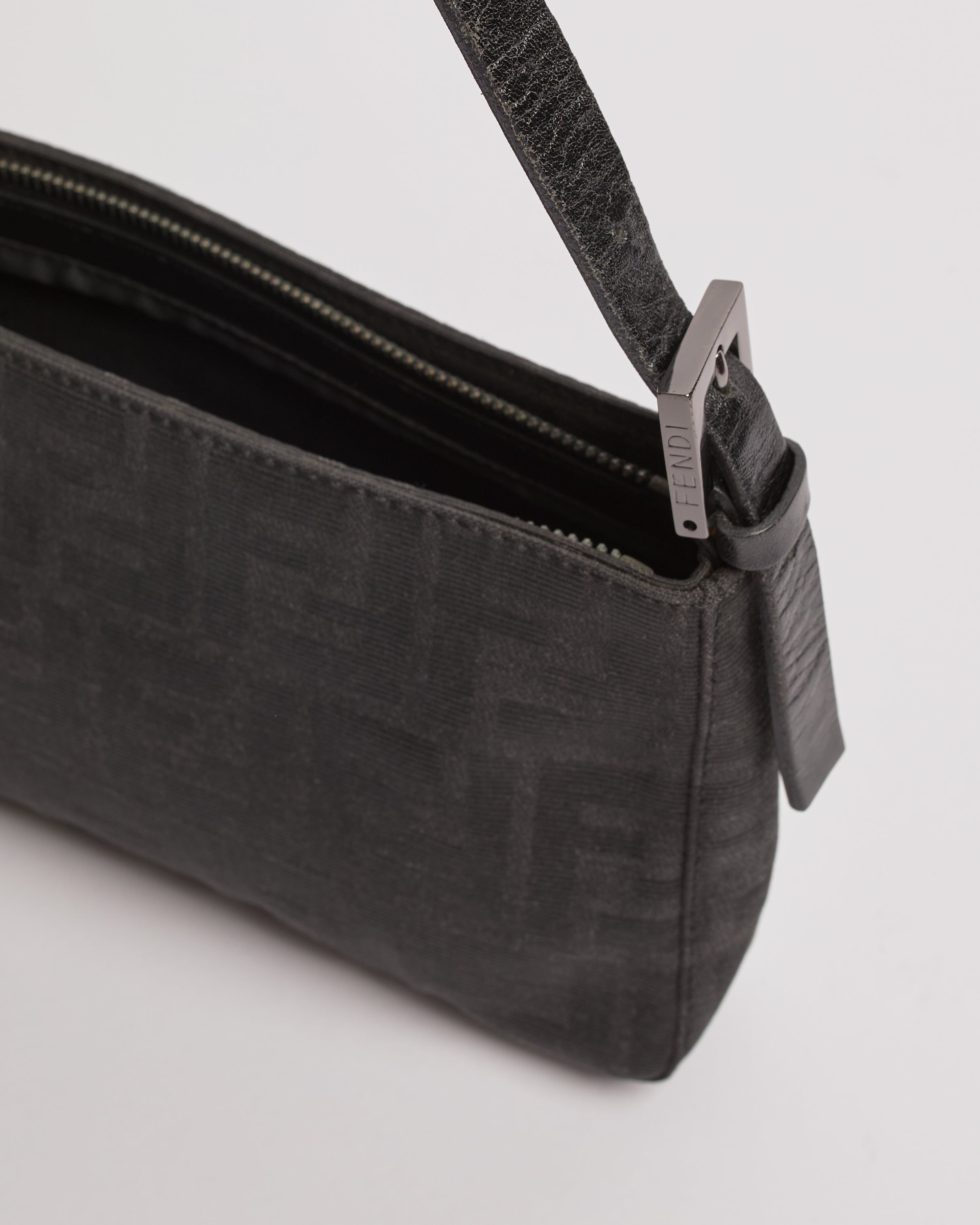 FENDI ZUCCA 1990'S BLACK BAGUETTE SHOULDER BAG