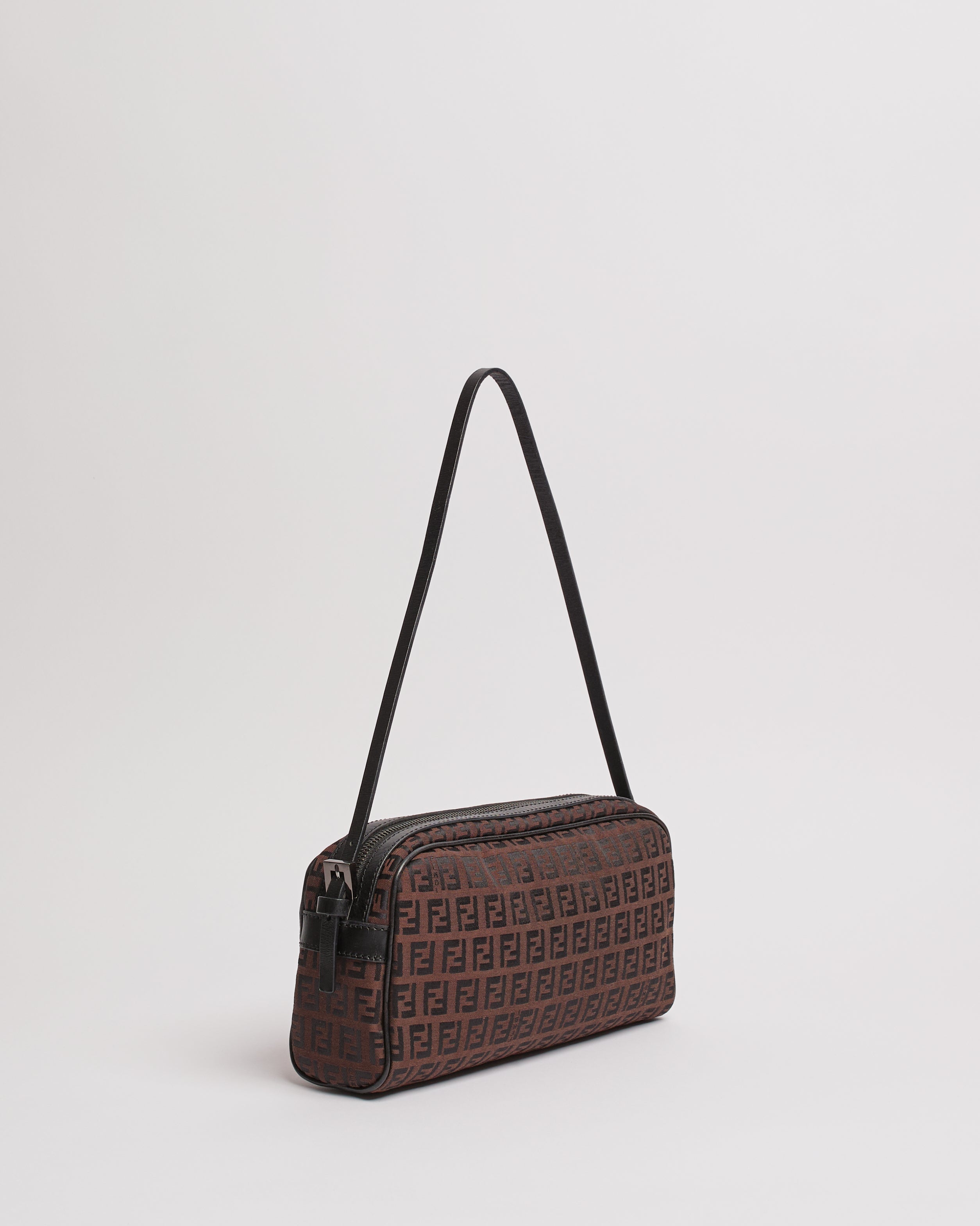 FENDI ZUCCHINO 2000'S BROWN BAGUETTE SHOULDER BAG