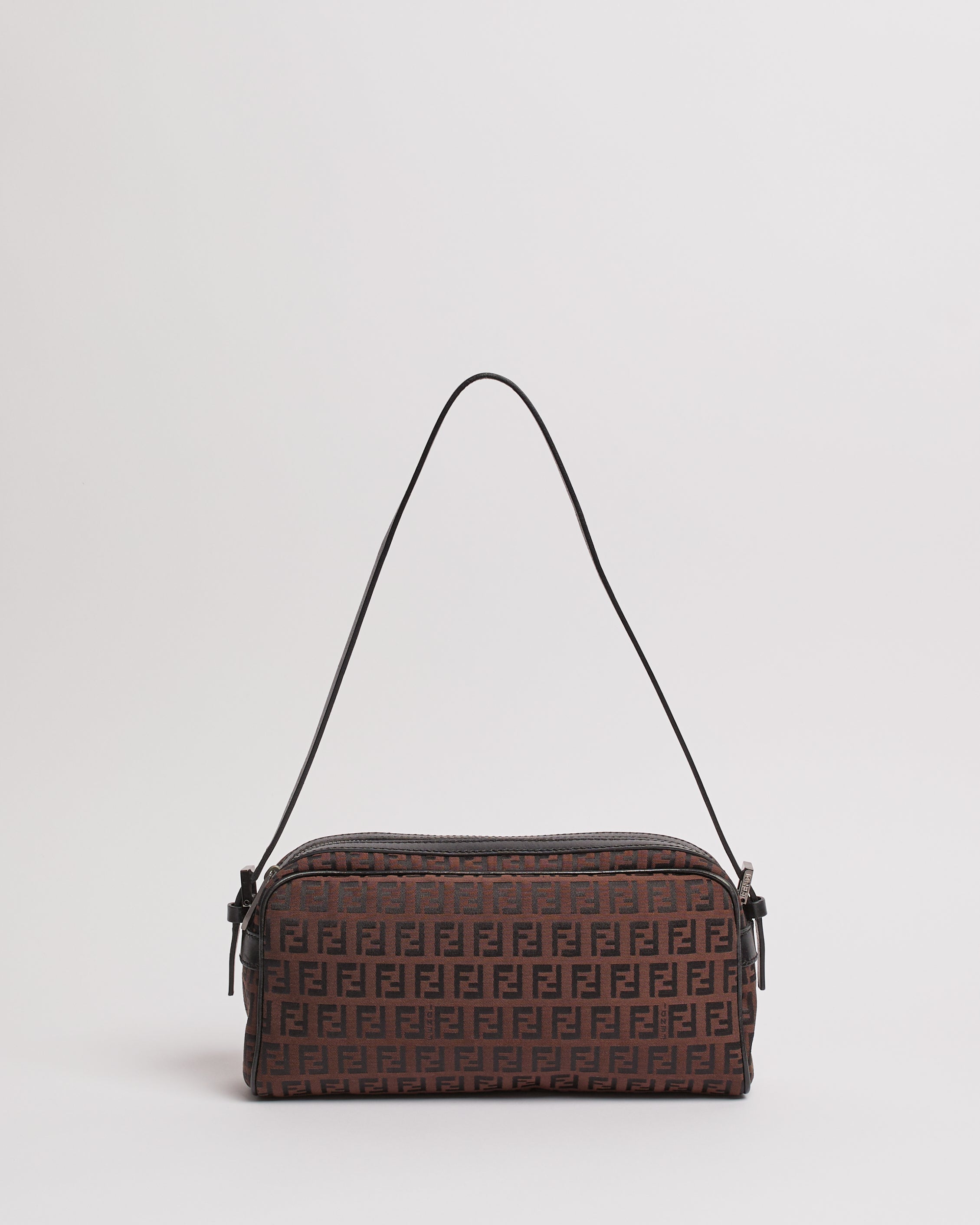 FENDI ZUCCHINO 2000'S BROWN BAGUETTE SHOULDER BAG