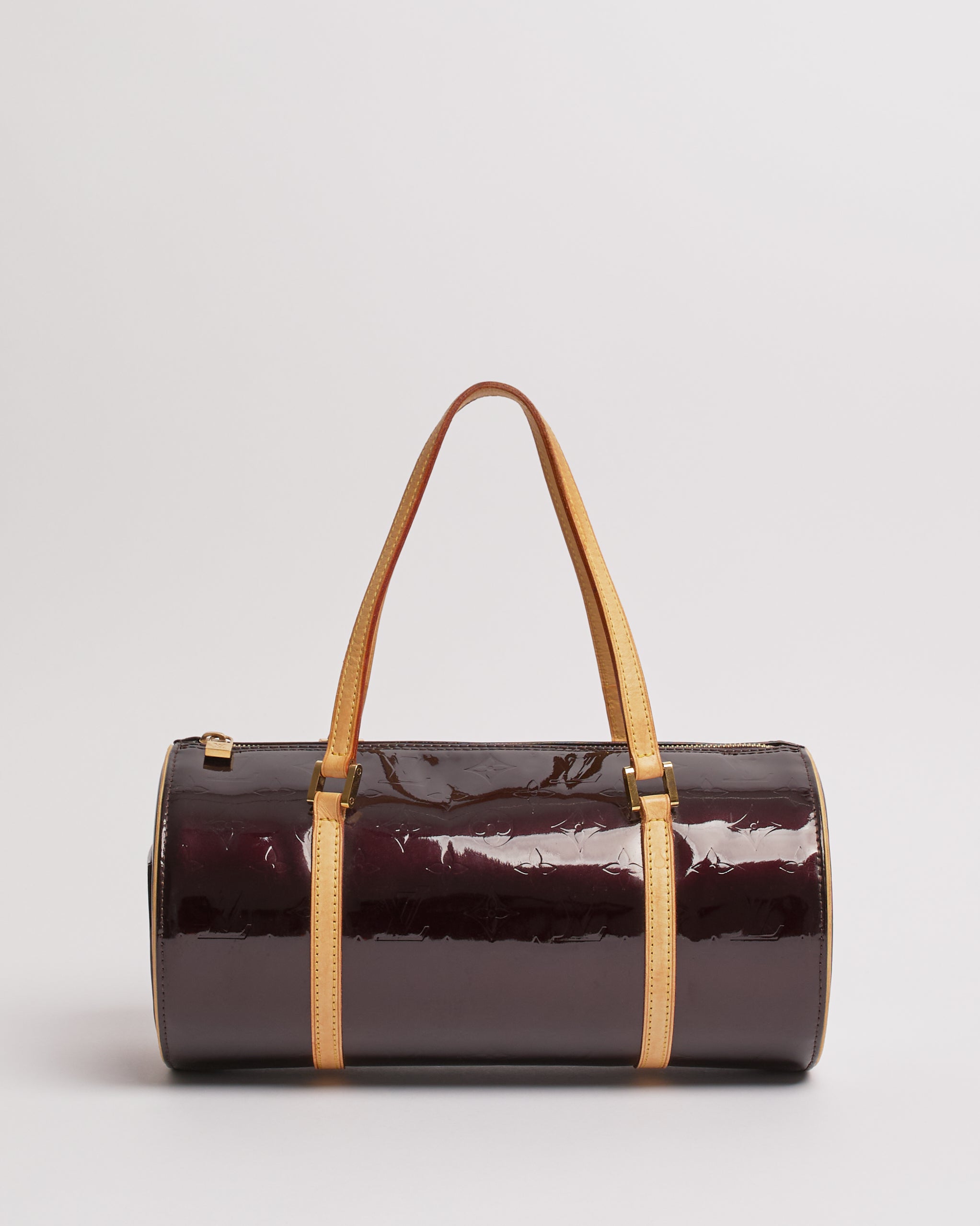 LOUIS VUITTON VERNIS AMARANTE PAPILLON 30 BARREL BAG