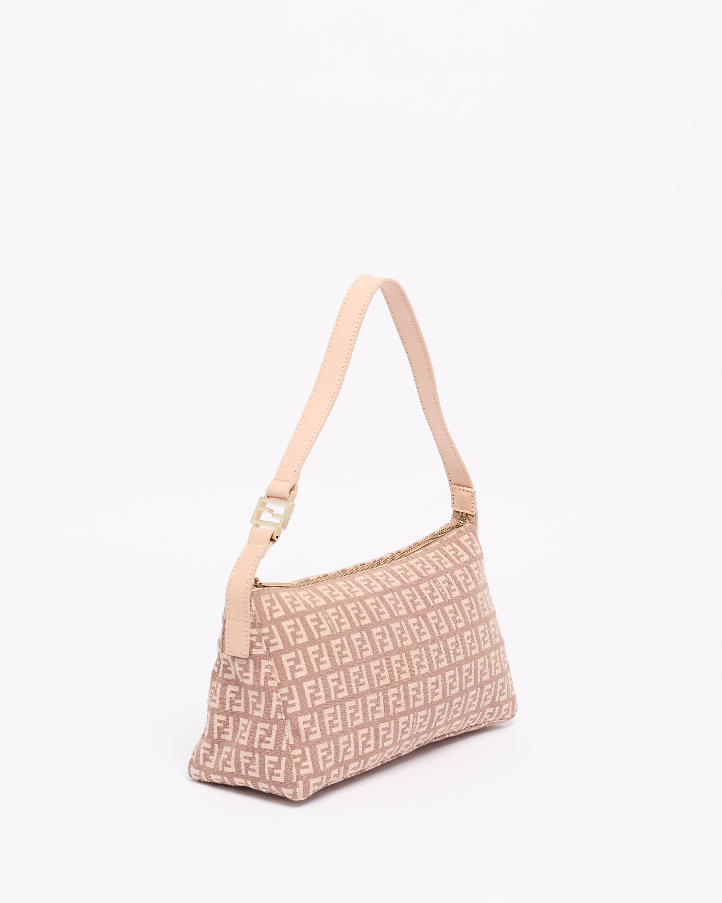 FENDI ZUCCHINO 2000'S BLUSH BAGUETTE SHOULDER BAG
