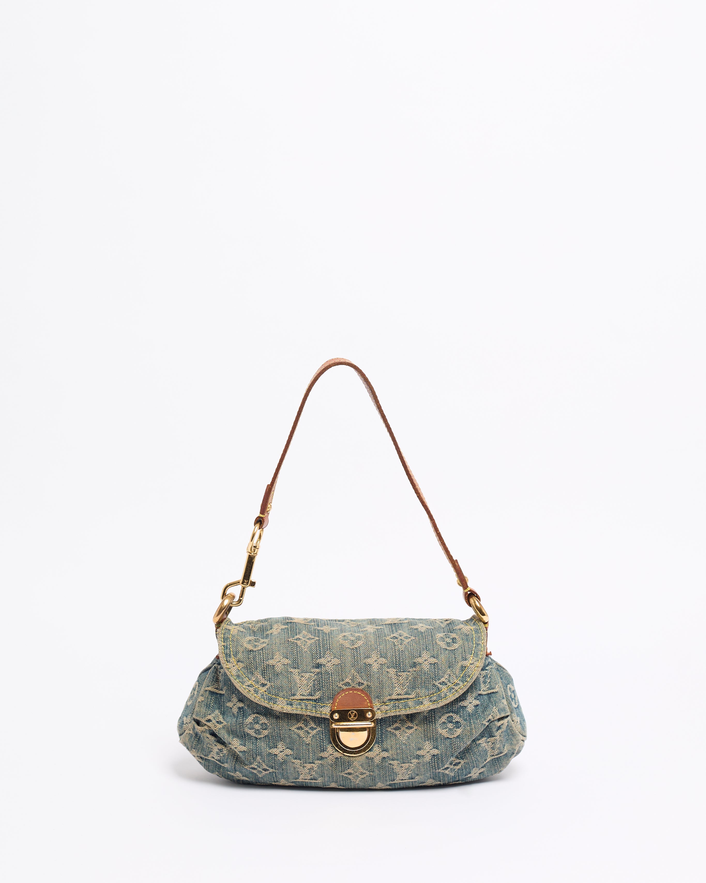 LOUIS VUITTON 2000'S PLEATY DENIM SHOULDER BAG