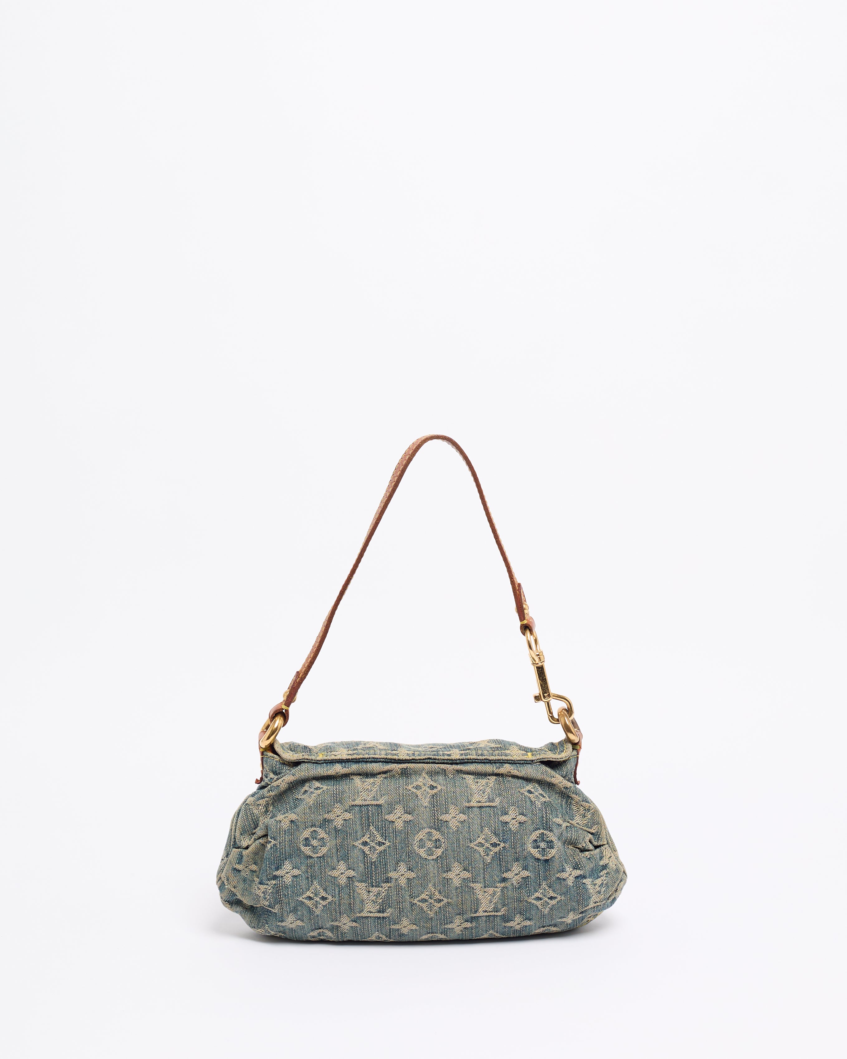LOUIS VUITTON 2000'S PLEATY DENIM SHOULDER BAG