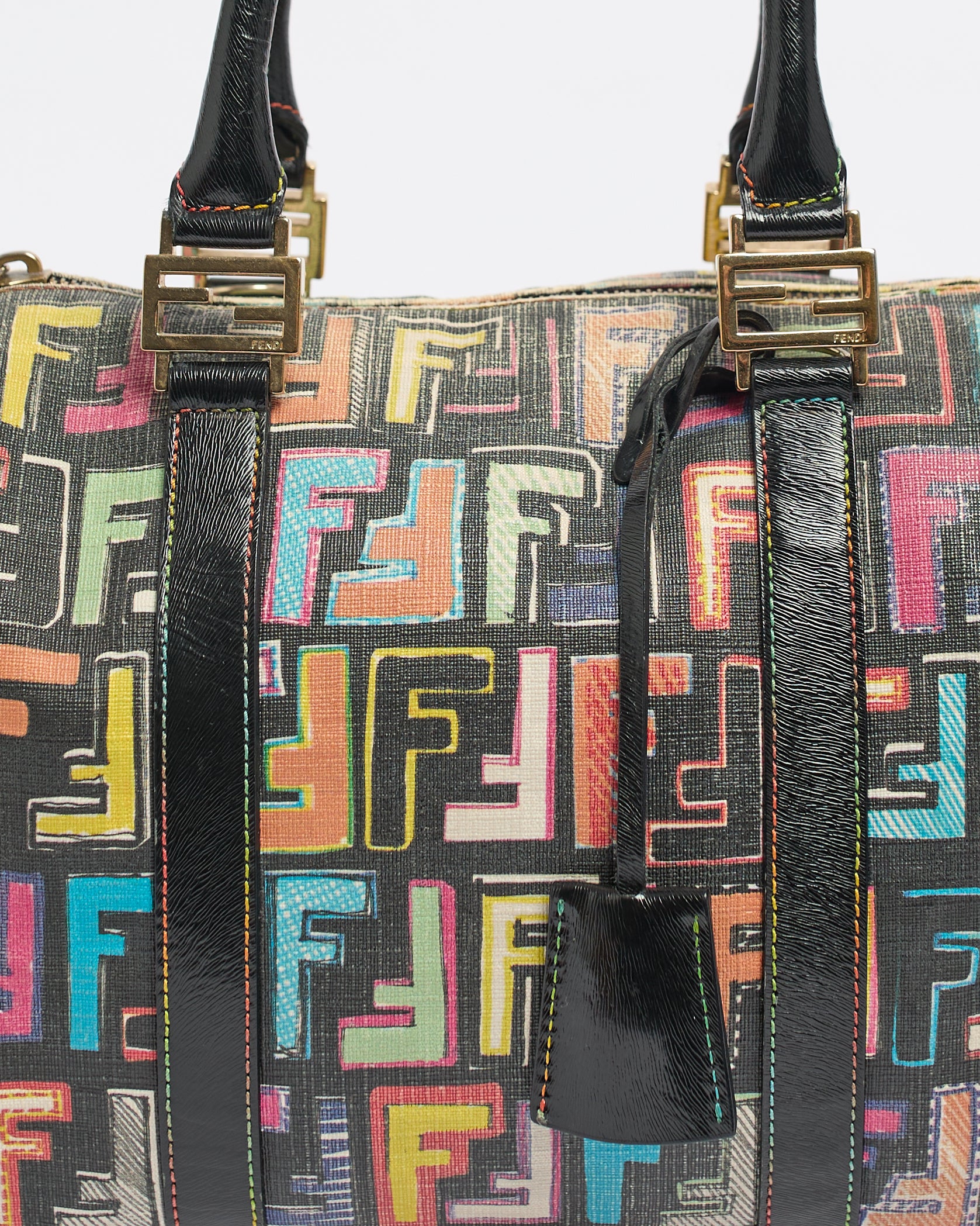 FENDI ZUCCA MULTICOLOUR FOREVER BOSTON BAG