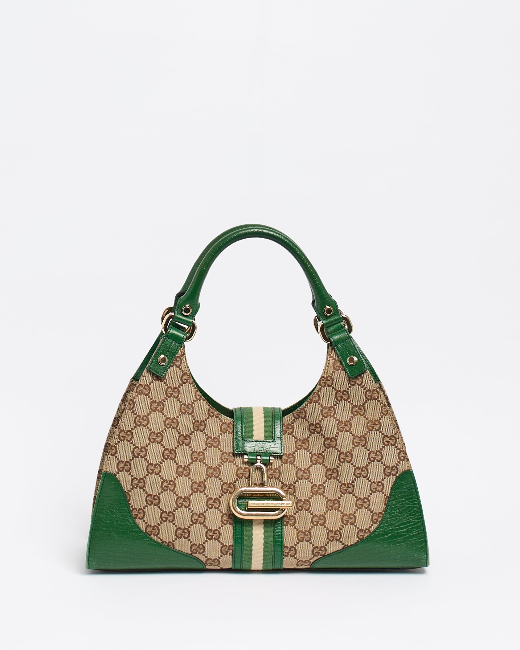 GUCCI GG 2000'S GREEN JACKIE SHOULDER BAG