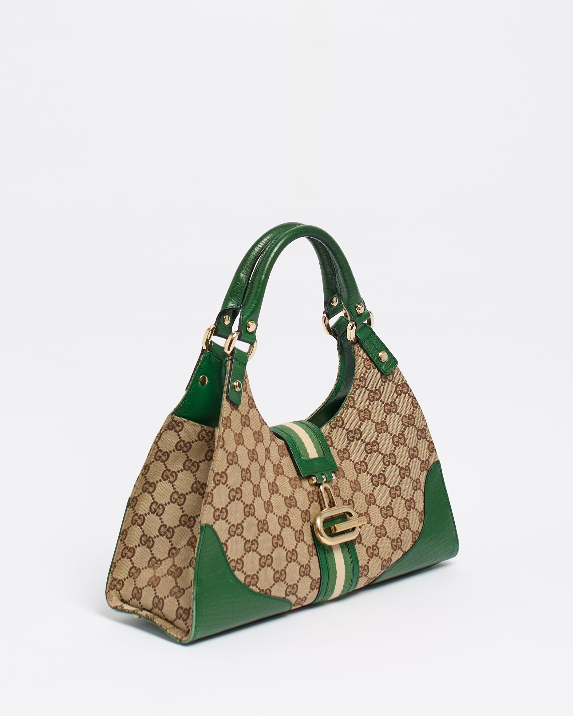 GUCCI GG 2000'S GREEN JACKIE SHOULDER BAG