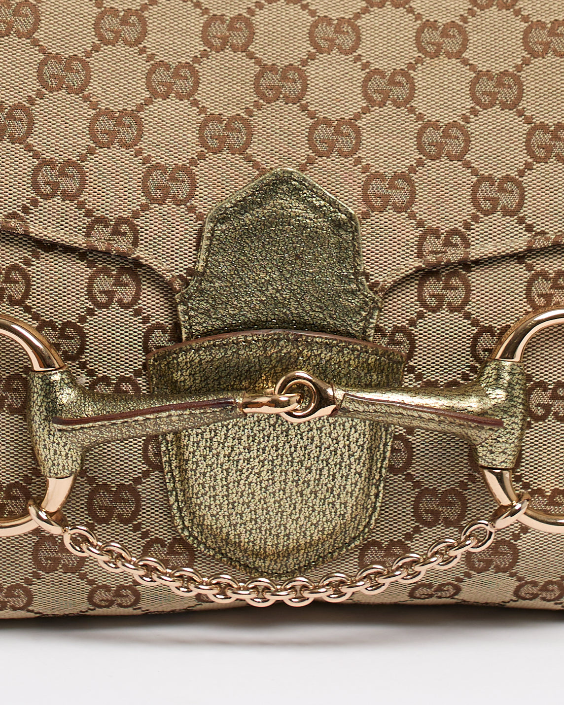 GUCCI BY TOM FORD 2004 HORSEBIT GOLD SHOULDER BAG