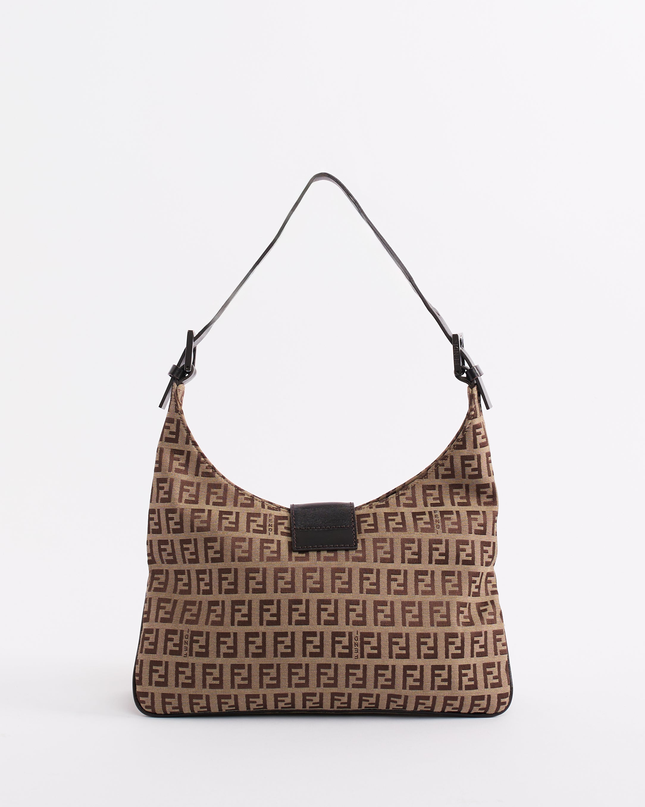 FENDI 1990’S ZUCCHINO CANVAS MONOGRAM SHOULDER BAG