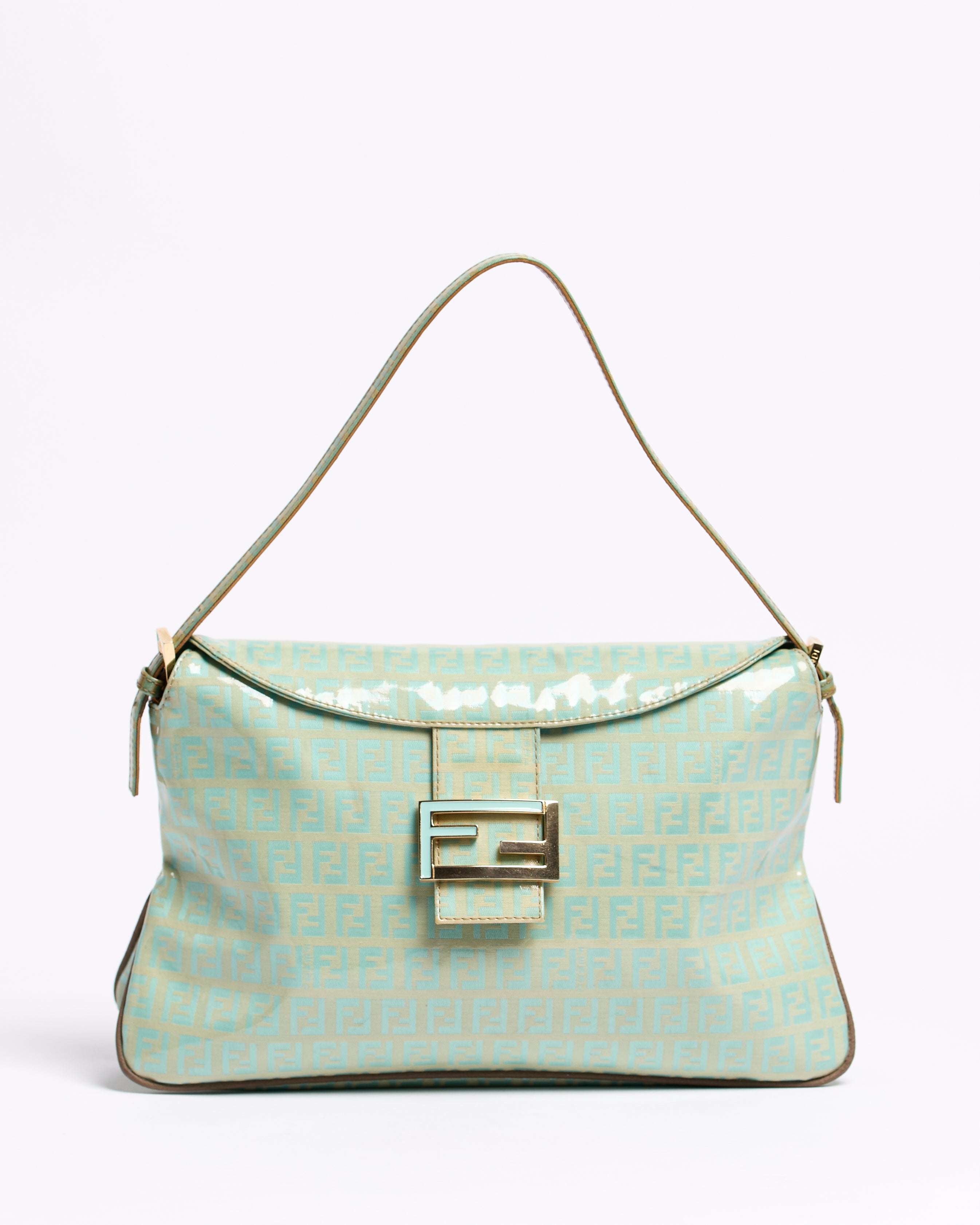 FENDI PVC TURQUOISE MAMMA BAGUETTE BAG