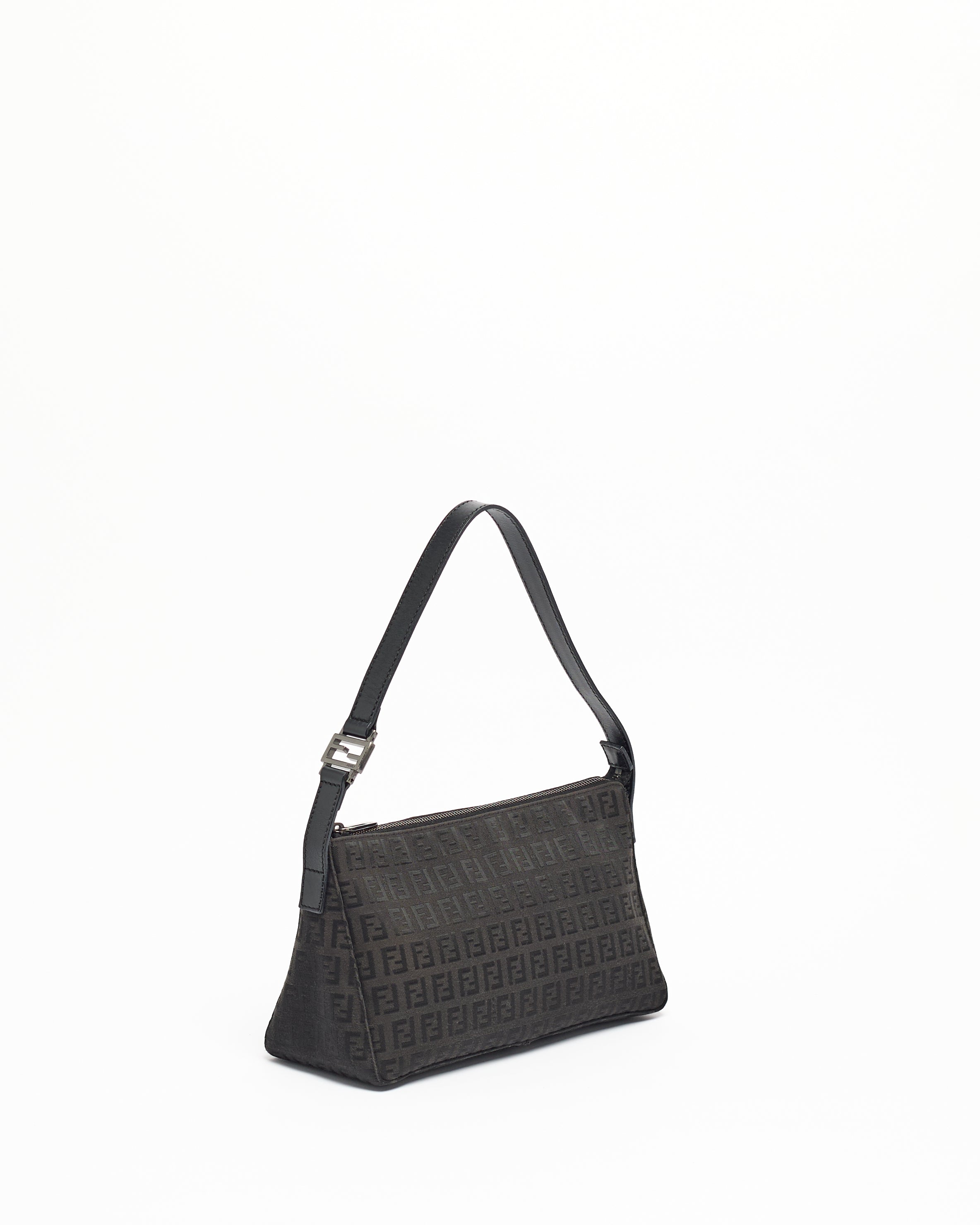 FENDI ZUCCHINO 2000'S BLACK BAGUETTE SHOULDER BAG