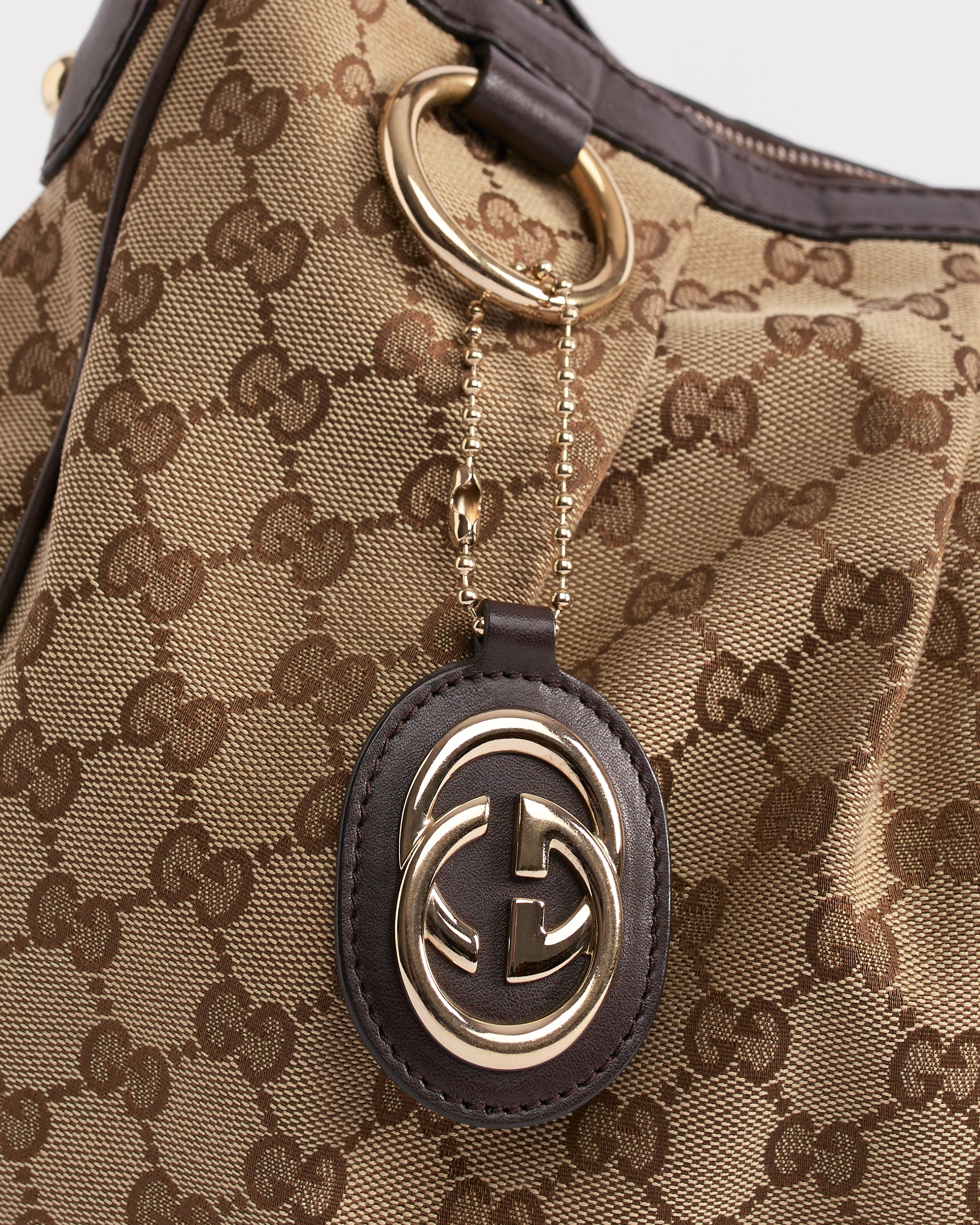 GUCCI 2000’S SUKEY CANVAS MONOGRAM SHOULDER BAG