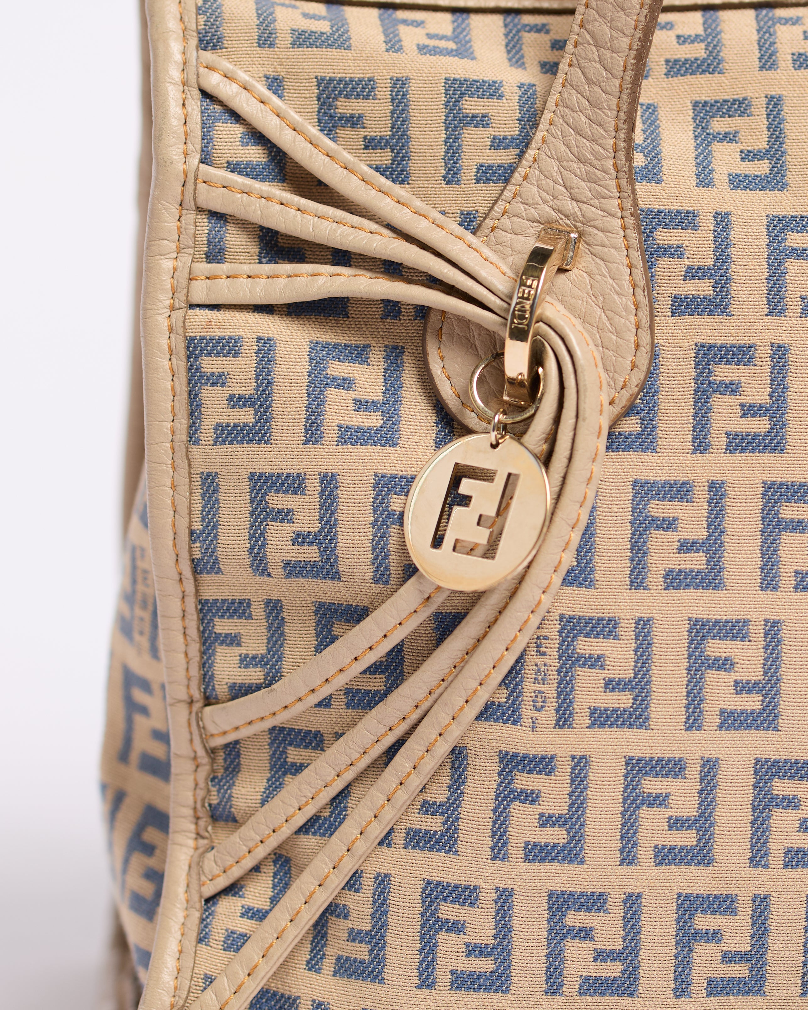 FENDI ZUCCHINO TWO TONE TOTE BAG