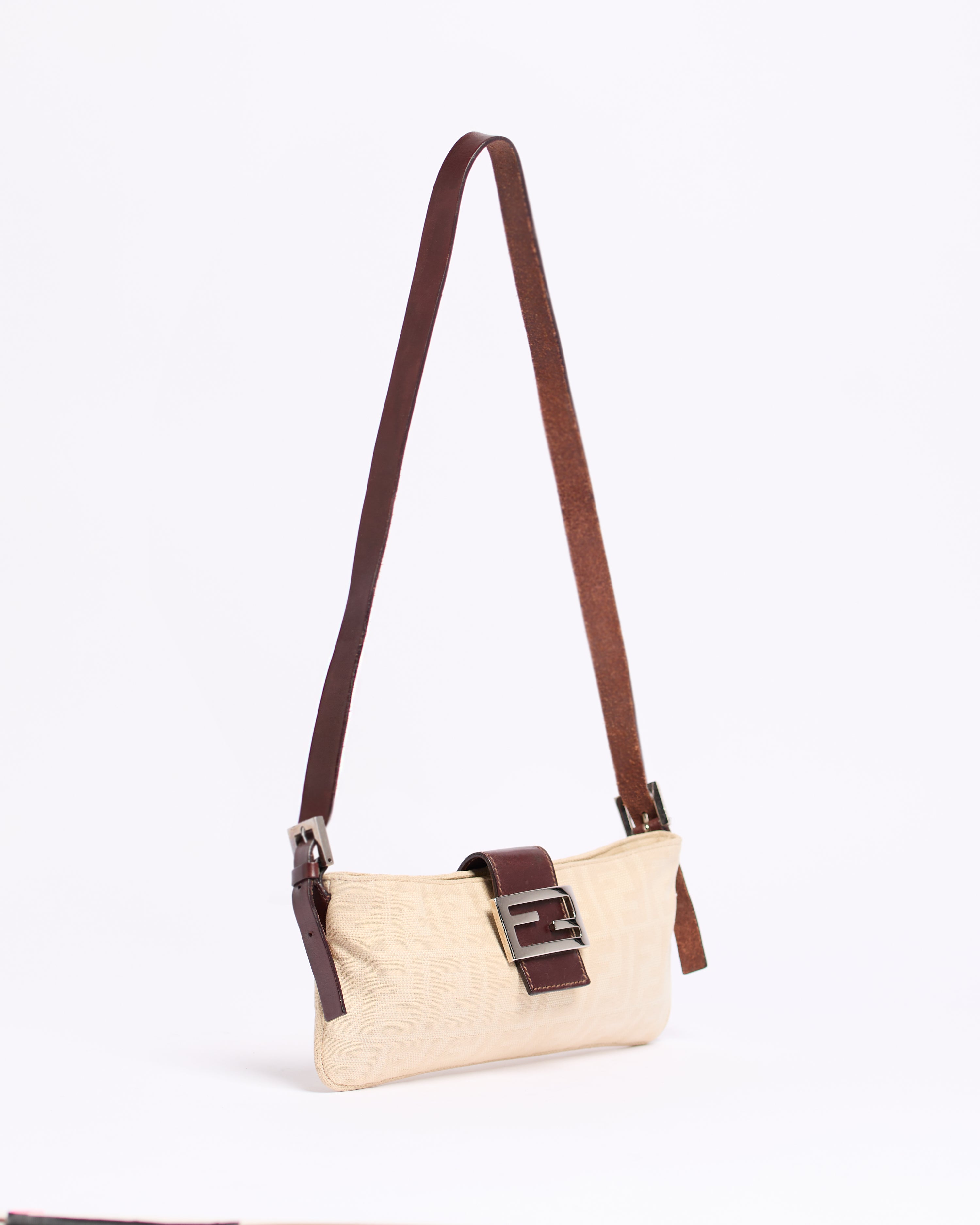 FENDI ZUCCA CROSS BODY BAGUETTE BAG