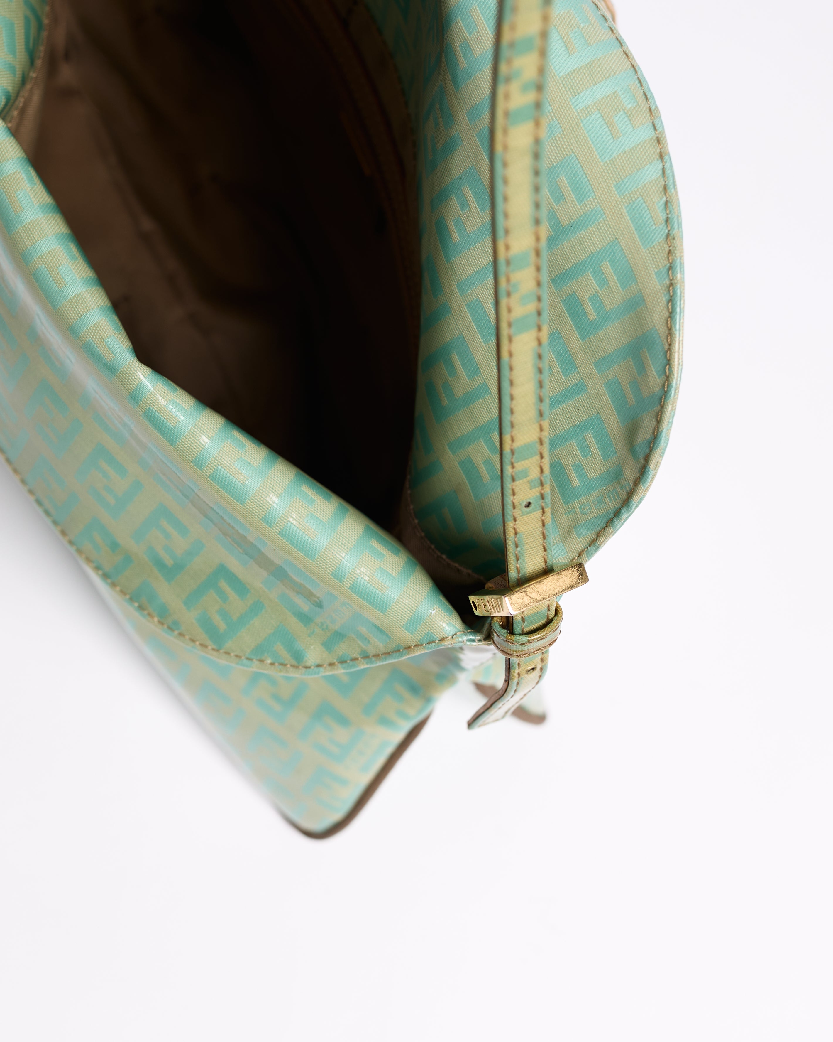 FENDI PVC TURQUOISE MAMMA BAGUETTE BAG