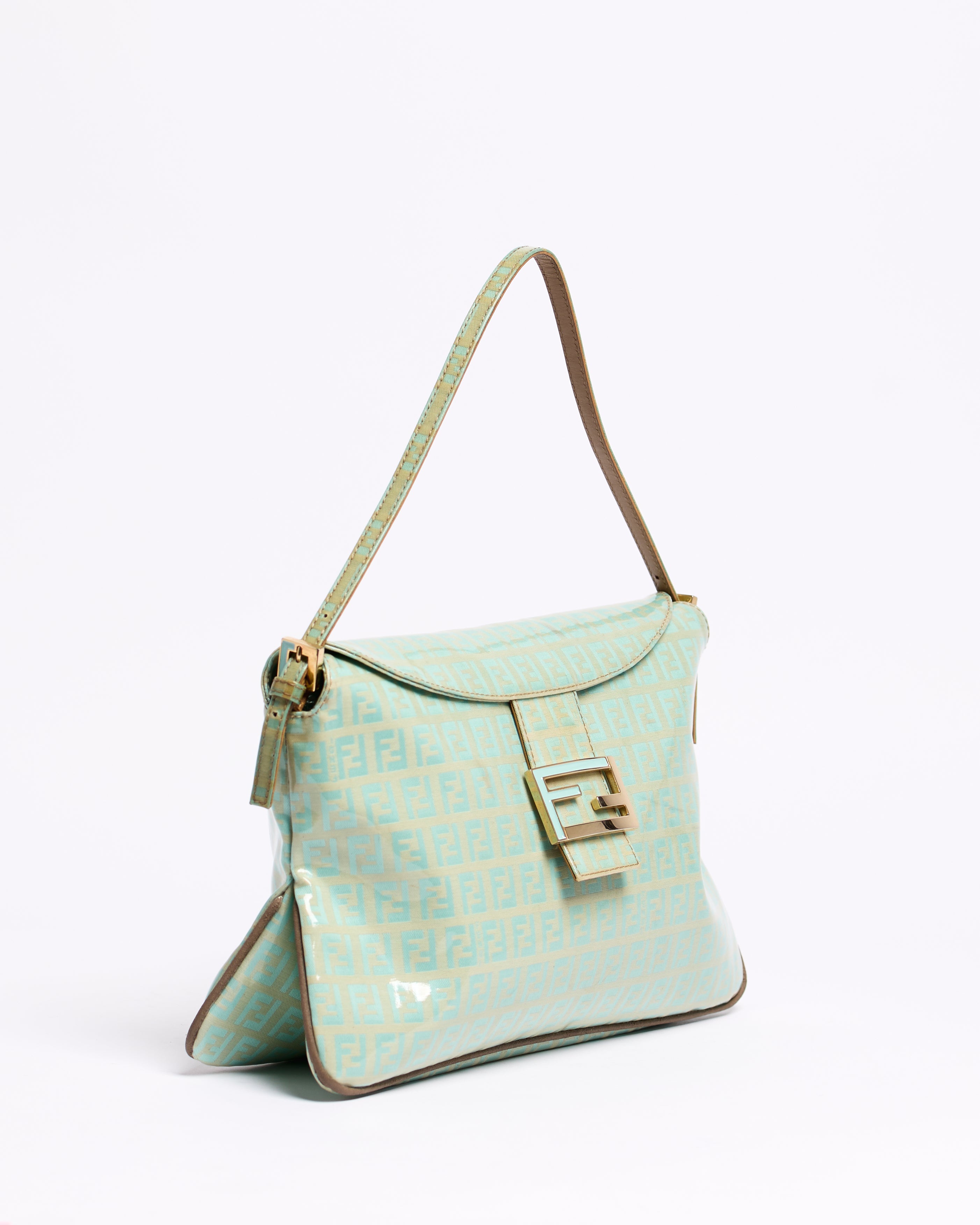 FENDI PVC TURQUOISE MAMMA BAGUETTE BAG