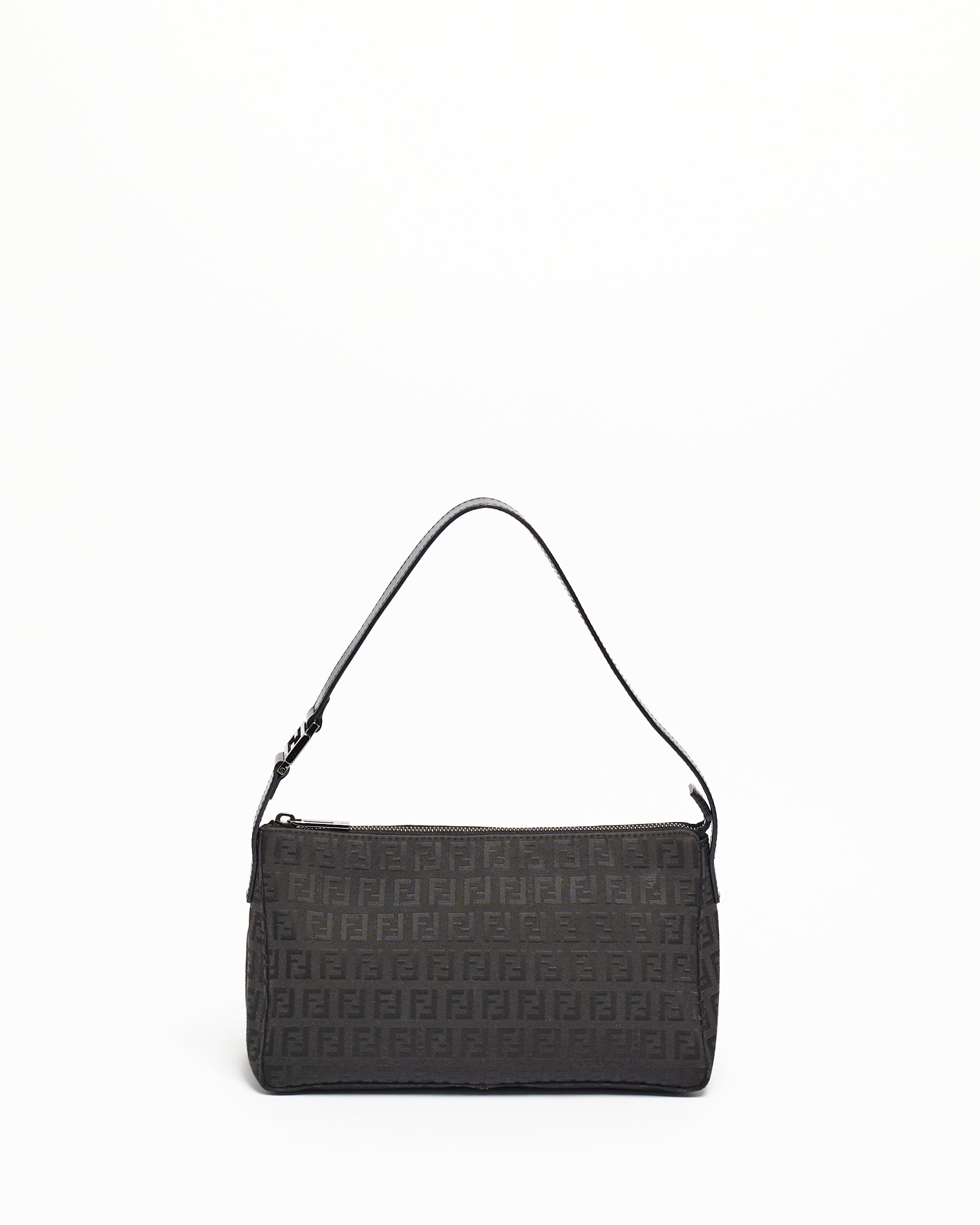 FENDI ZUCCHINO 2000'S BLACK BAGUETTE SHOULDER BAG
