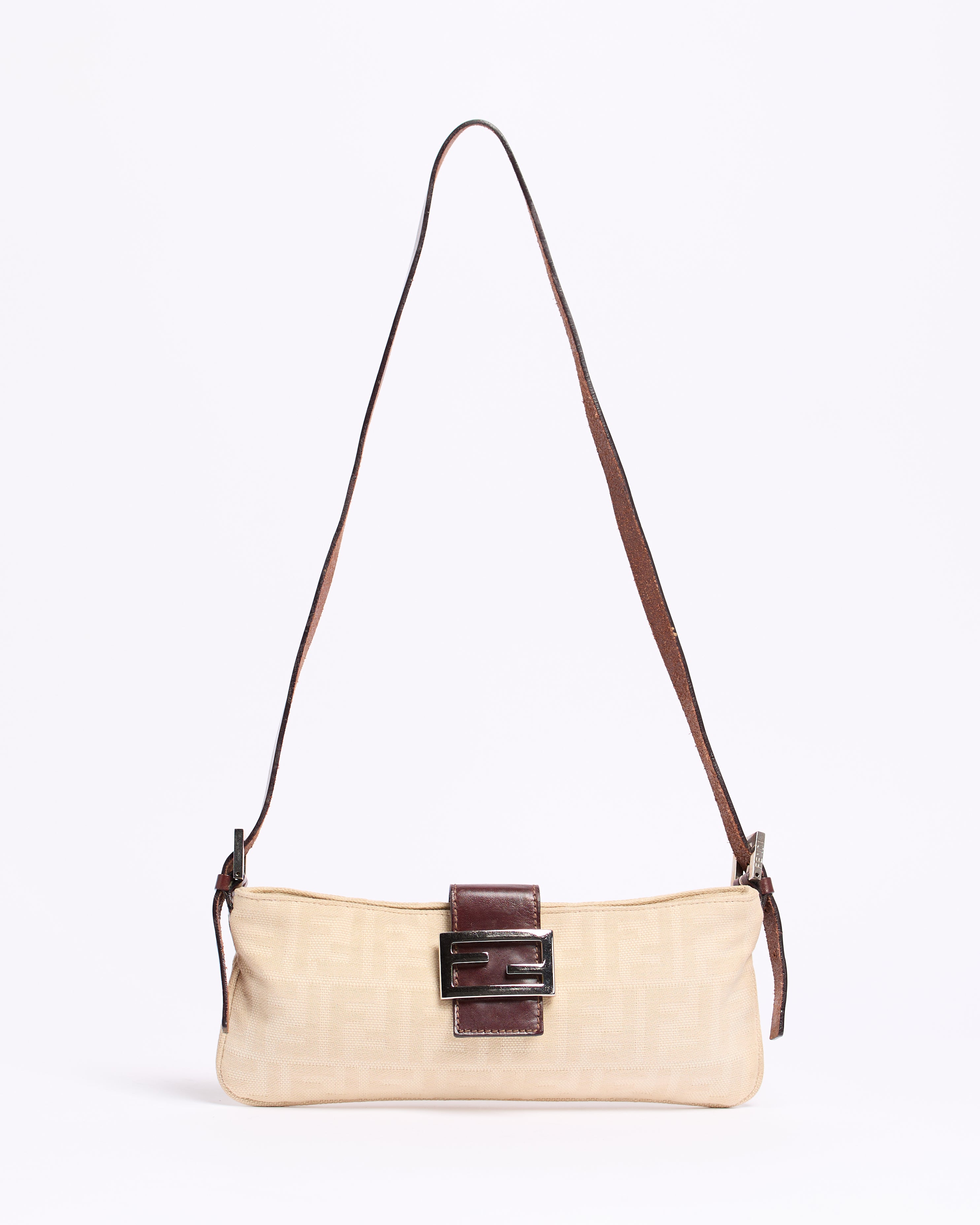 FENDI ZUCCA CROSS BODY BAGUETTE BAG