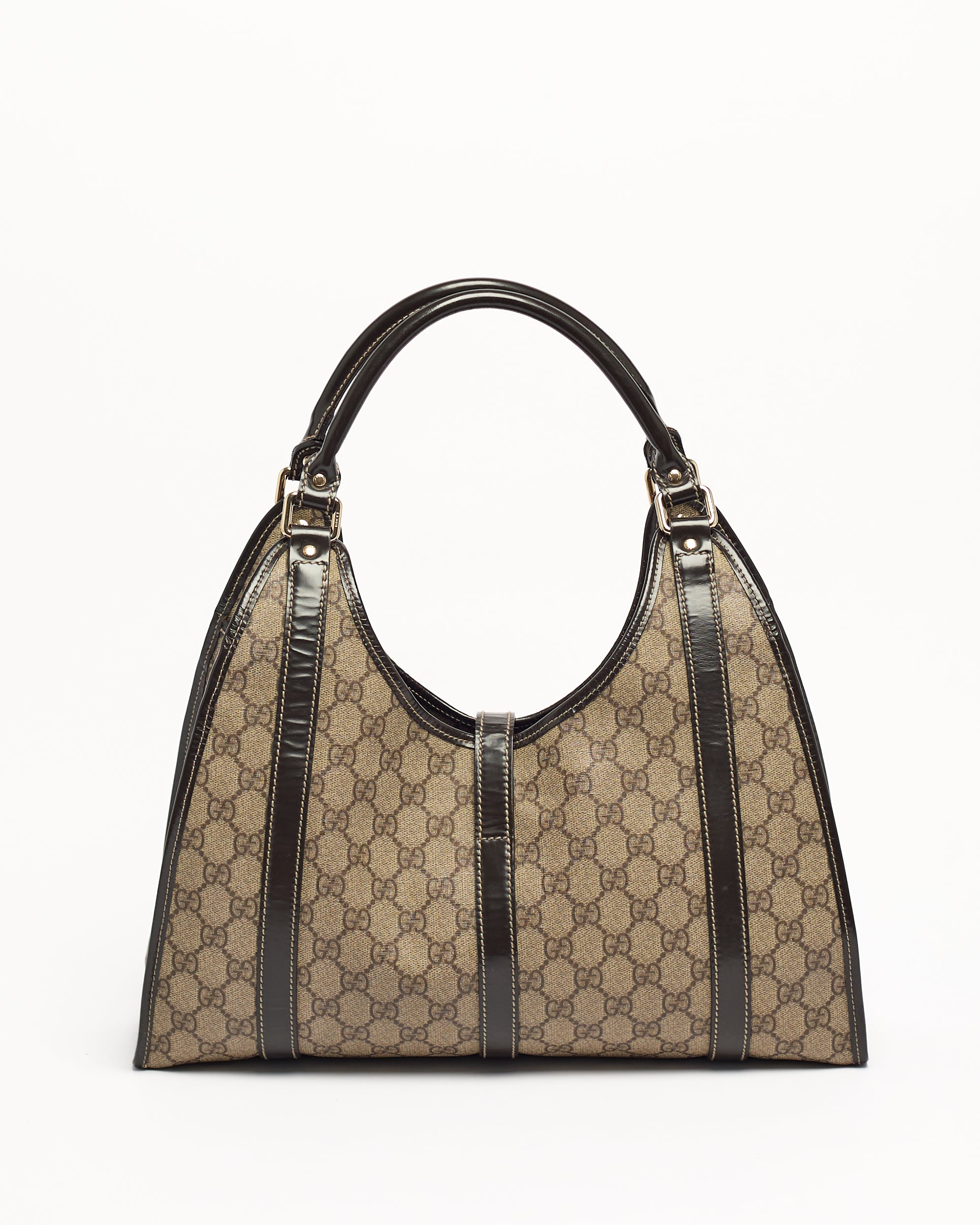 GUCCI GG SUPREME JOY BARDOT LEATHER SHOULDER BAG