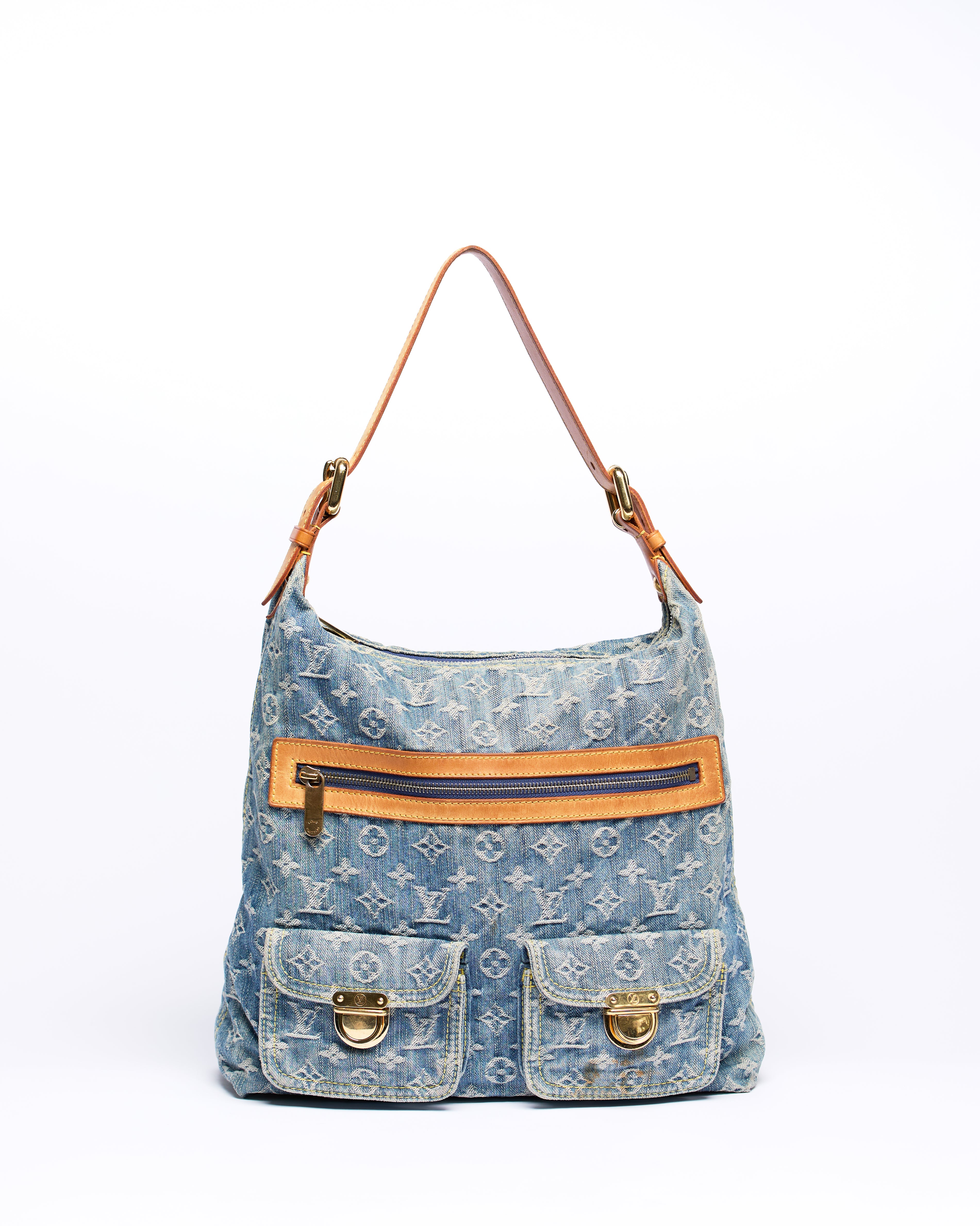 LOUIS VUITTON DENIM BAGGY LARGE SHOULDER BAG