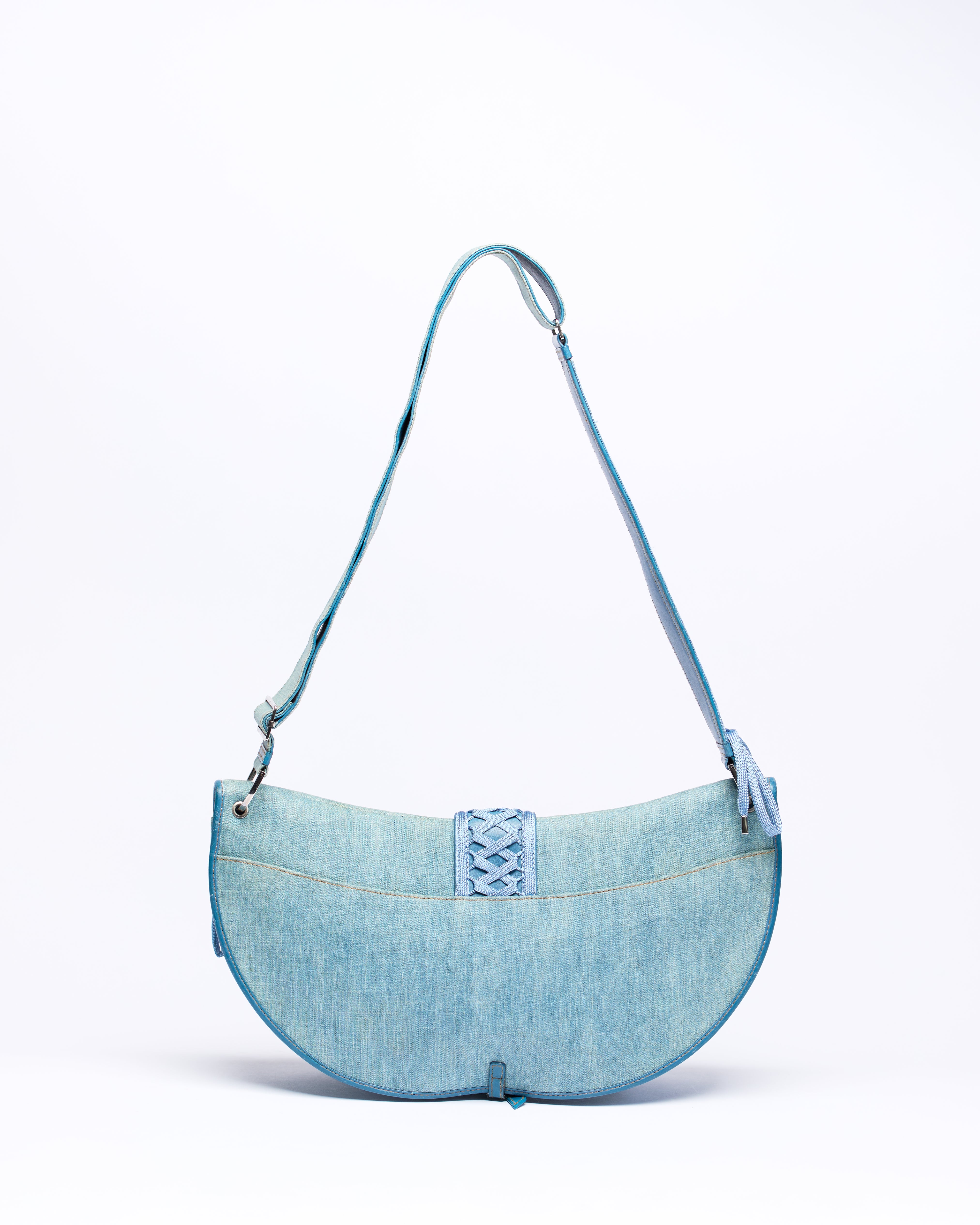 CHRISTIAN DIOR DENIM LARGE ADMIT IT SHOULDER BAG