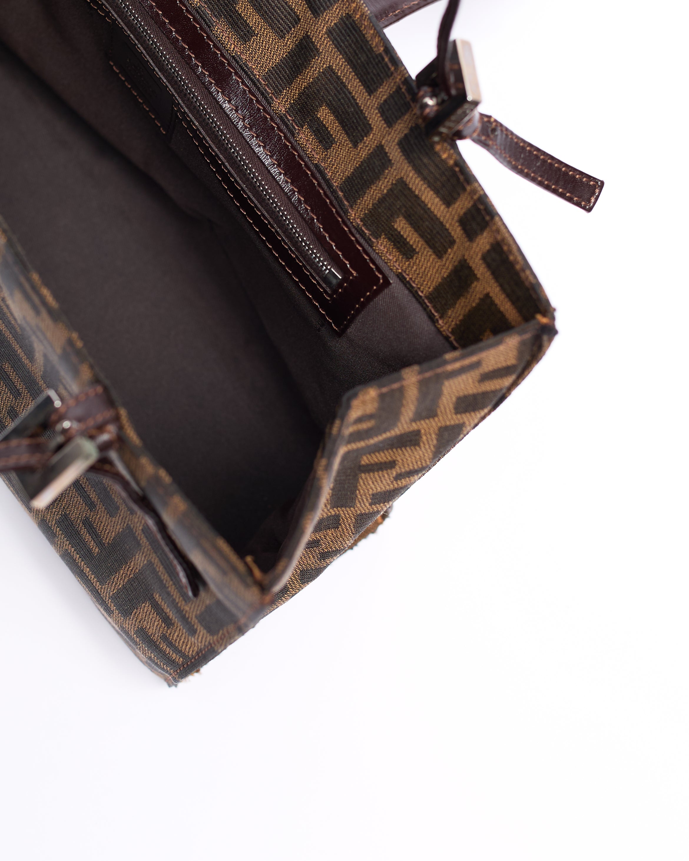 FENDI ZUCCA 2000'S DUAL STRAP BAGUETTE SHOULDER BAG