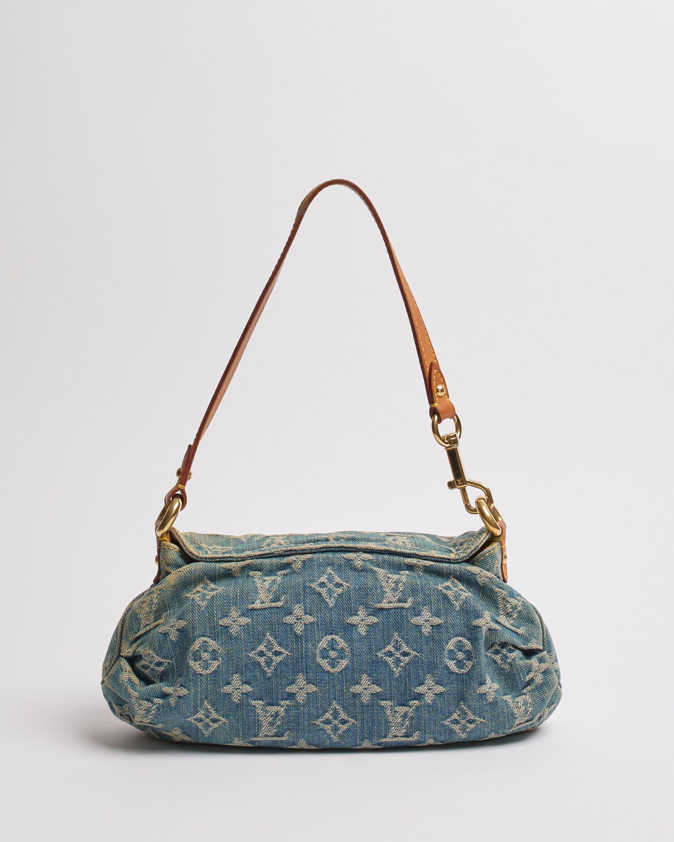 LOUIS VUITTON 2005 DENIM PLEATY SHOULDER BAG