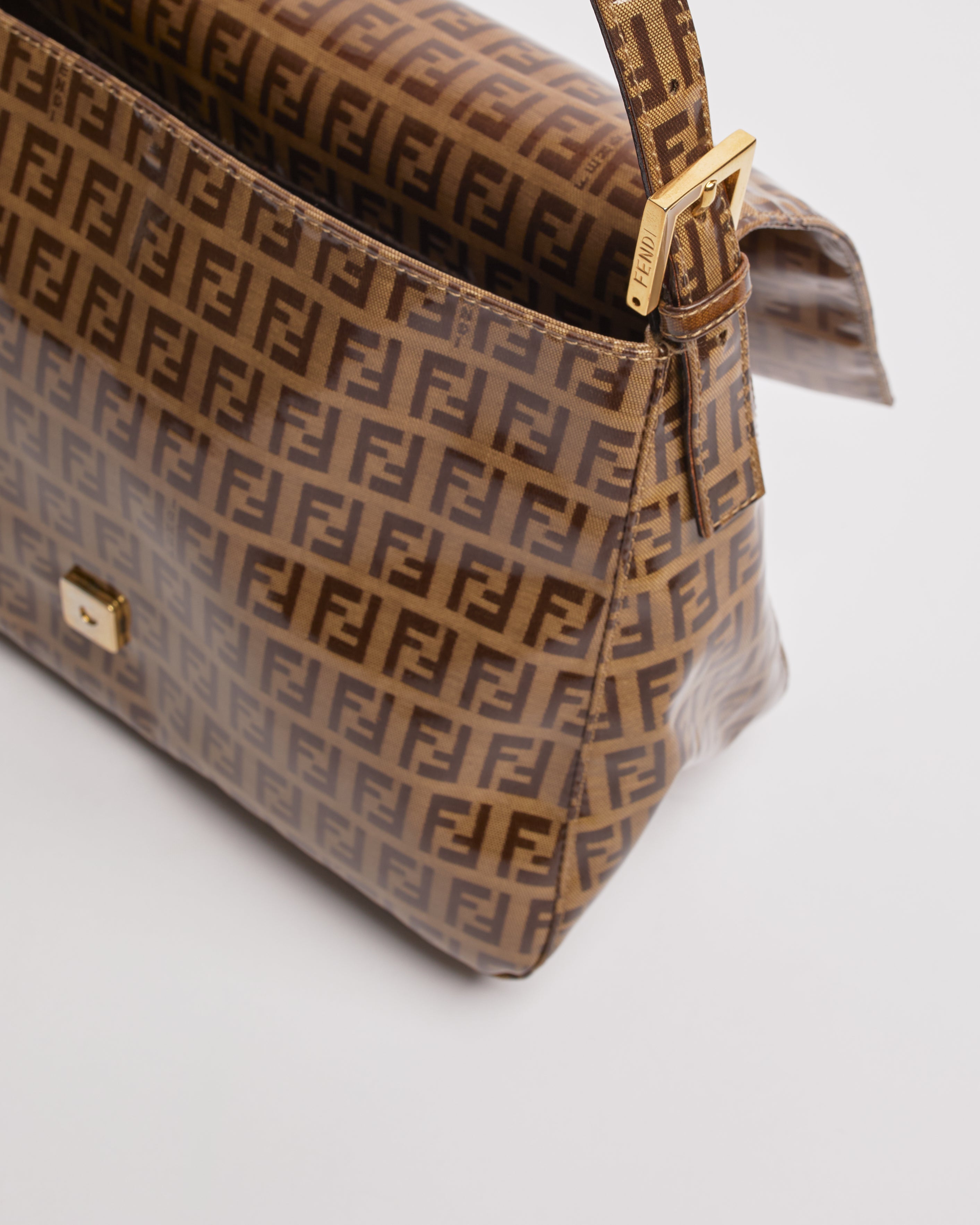 FENDI ZUCCHINO 1990'S PVC MAMMA BAGUETTE SHOULDER BAG