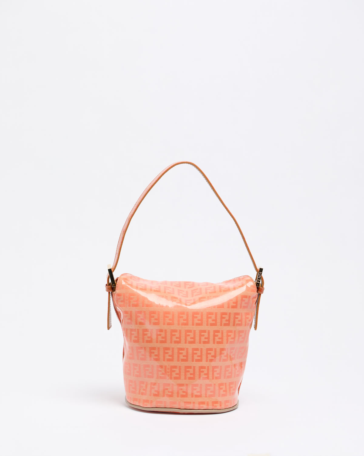 FENDI ZUCCHINO PVC ORANGE BUCKET BAG