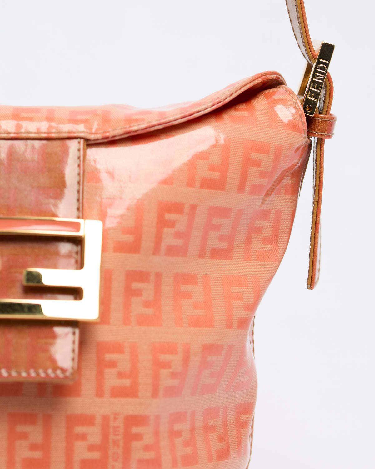 FENDI ZUCCHINO PVC ORANGE BUCKET BAG