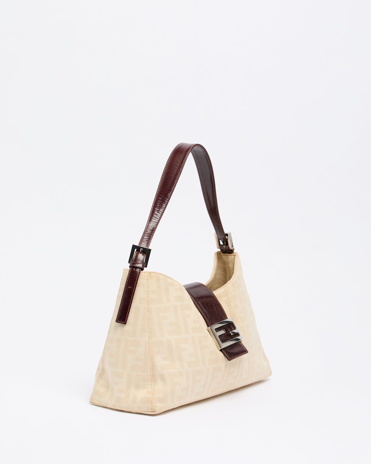 FENDI ZUCCA CREAM MAMMA BAGUETTE BAG