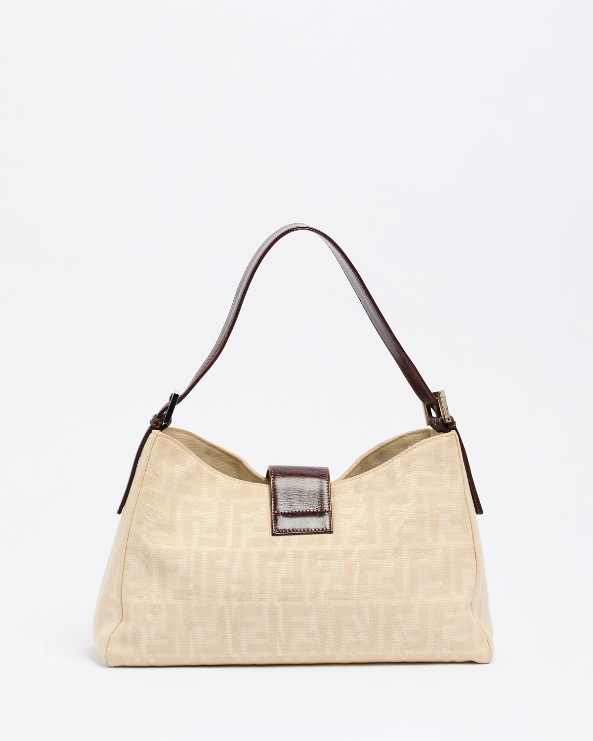 FENDI ZUCCA CREAM MAMMA BAGUETTE BAG