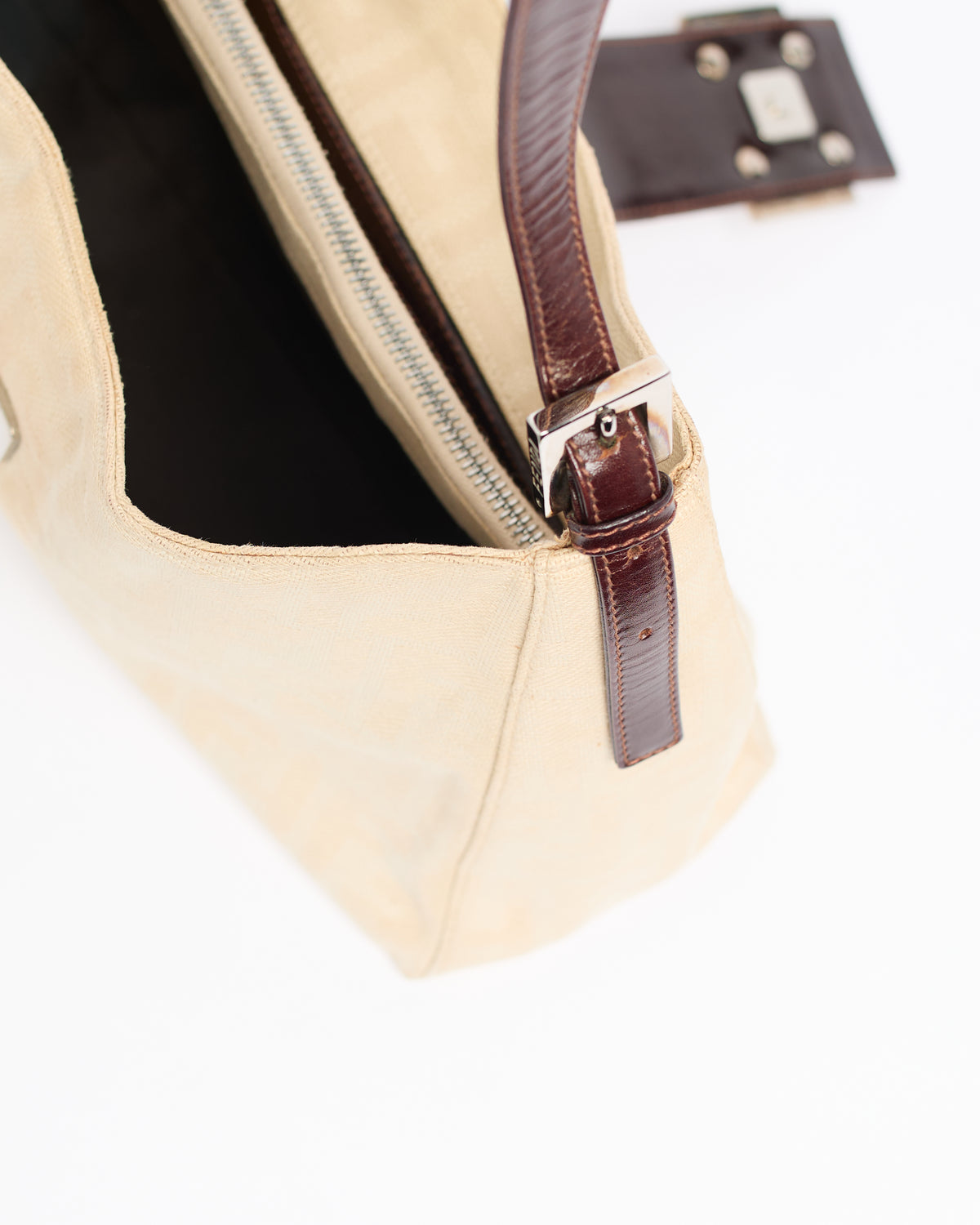 FENDI ZUCCA CREAM MAMMA BAGUETTE BAG