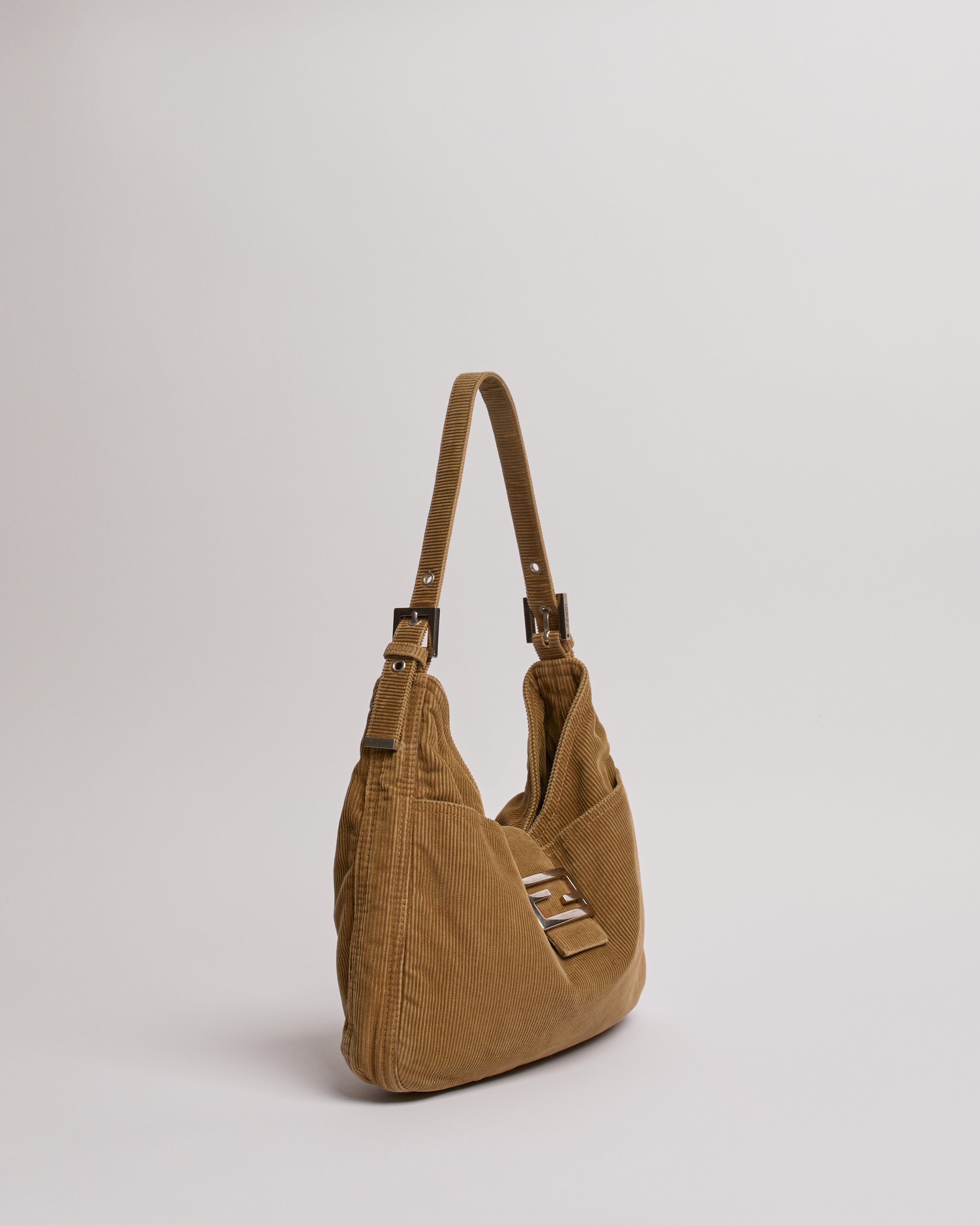 FENDI 2000'S CORDUROY MAMMA BAGUETTE SHOULDER BAG