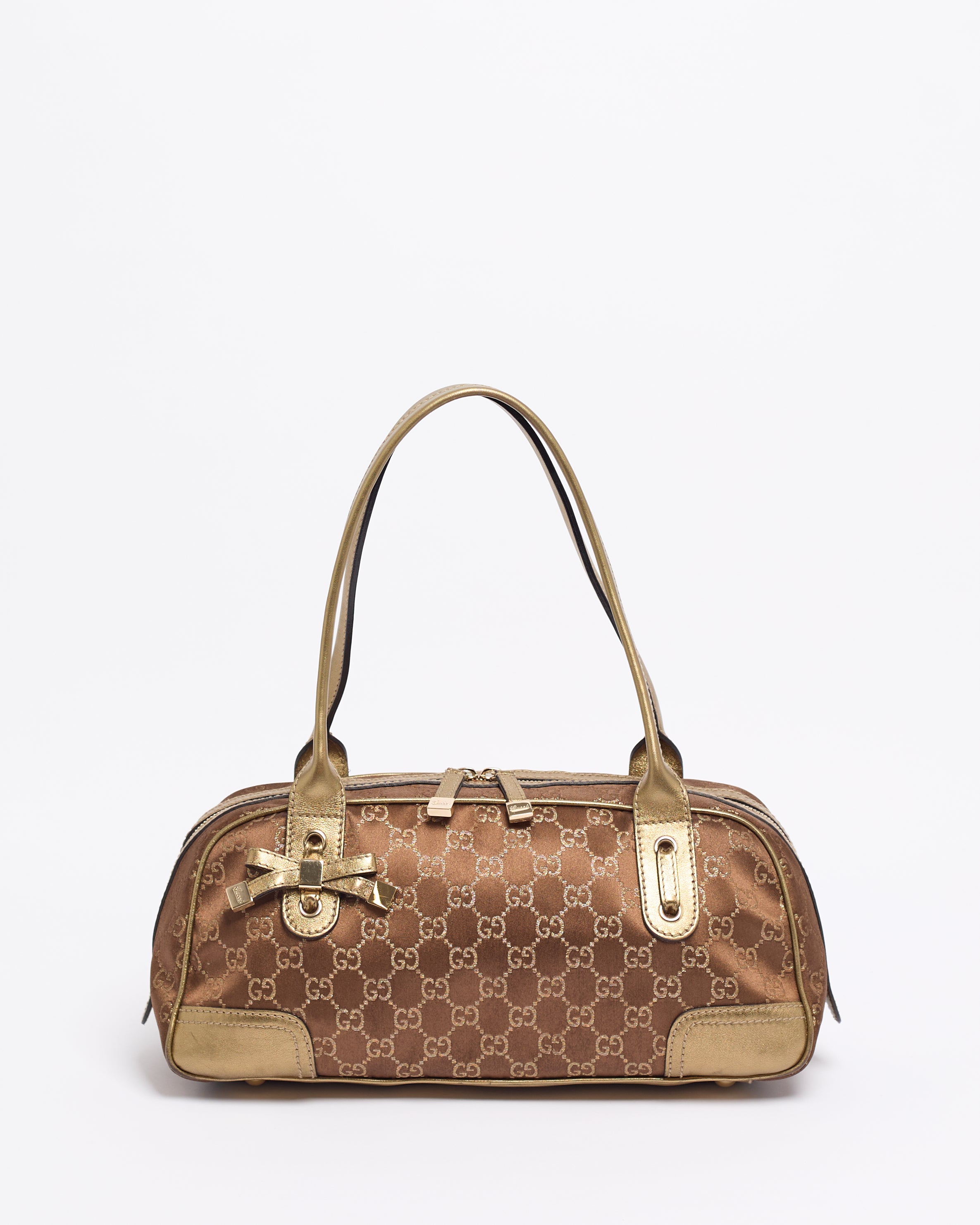 GUCCI GG 2000'S SATIN PRINCY BOSTON SHOULDER BAG